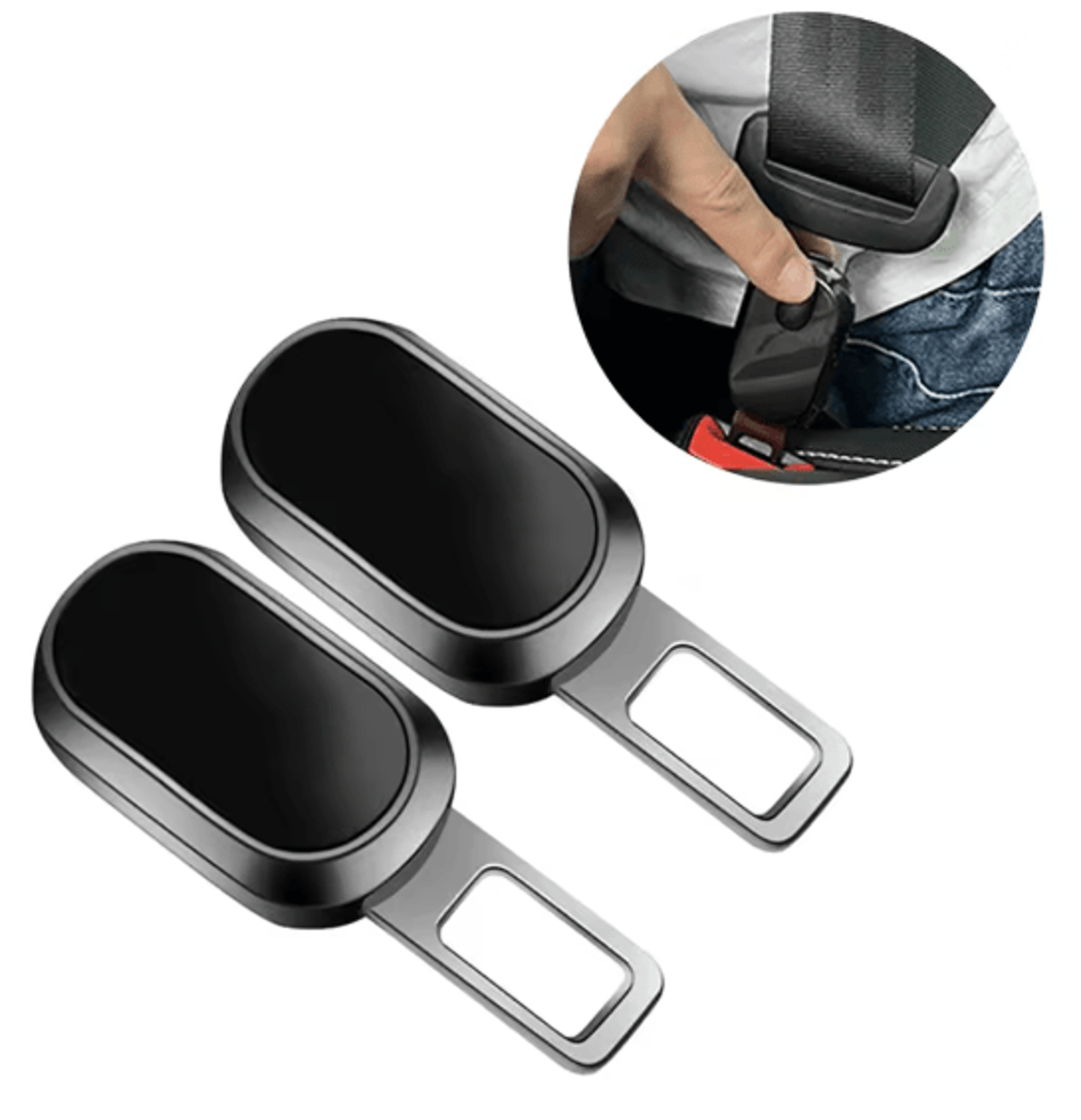Metal Car Seat Belt Buckle Extender With One Button Release 4