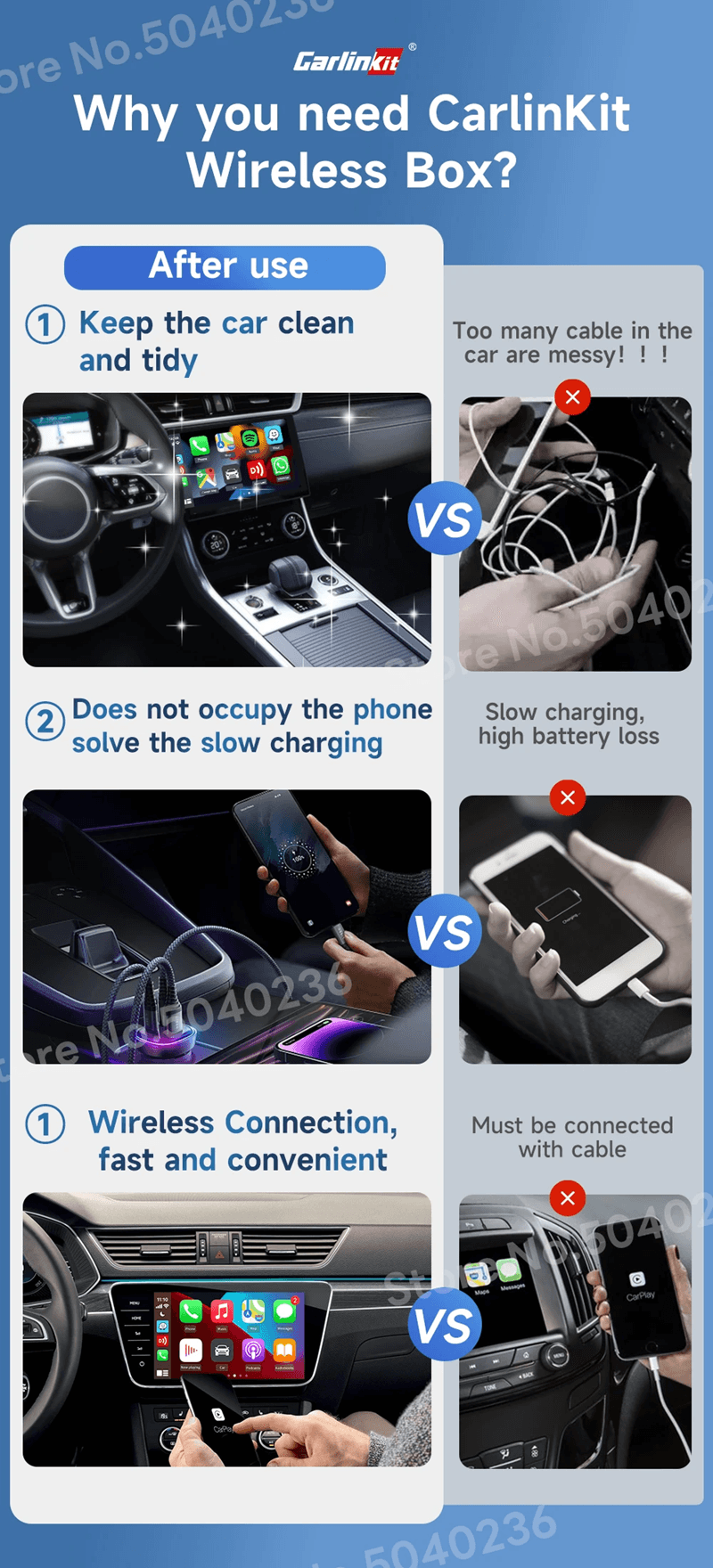 CarlinKit 50 Wireless CarPlay And Android Auto Adapter With Dual Band WiFi 2
