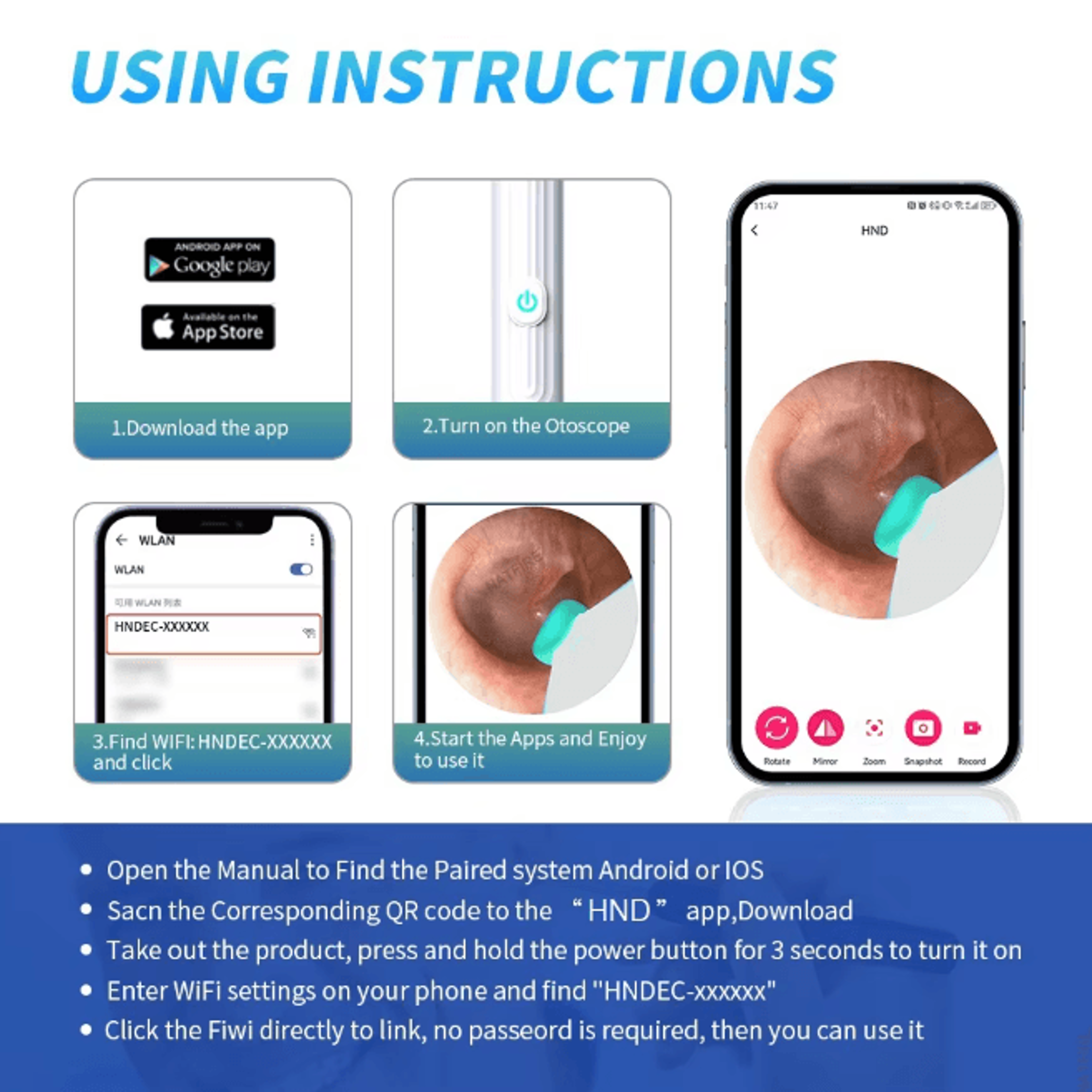 Smart Visual Ear Cleaner Camera Ear Wax Removal Tool With LED Lights 3