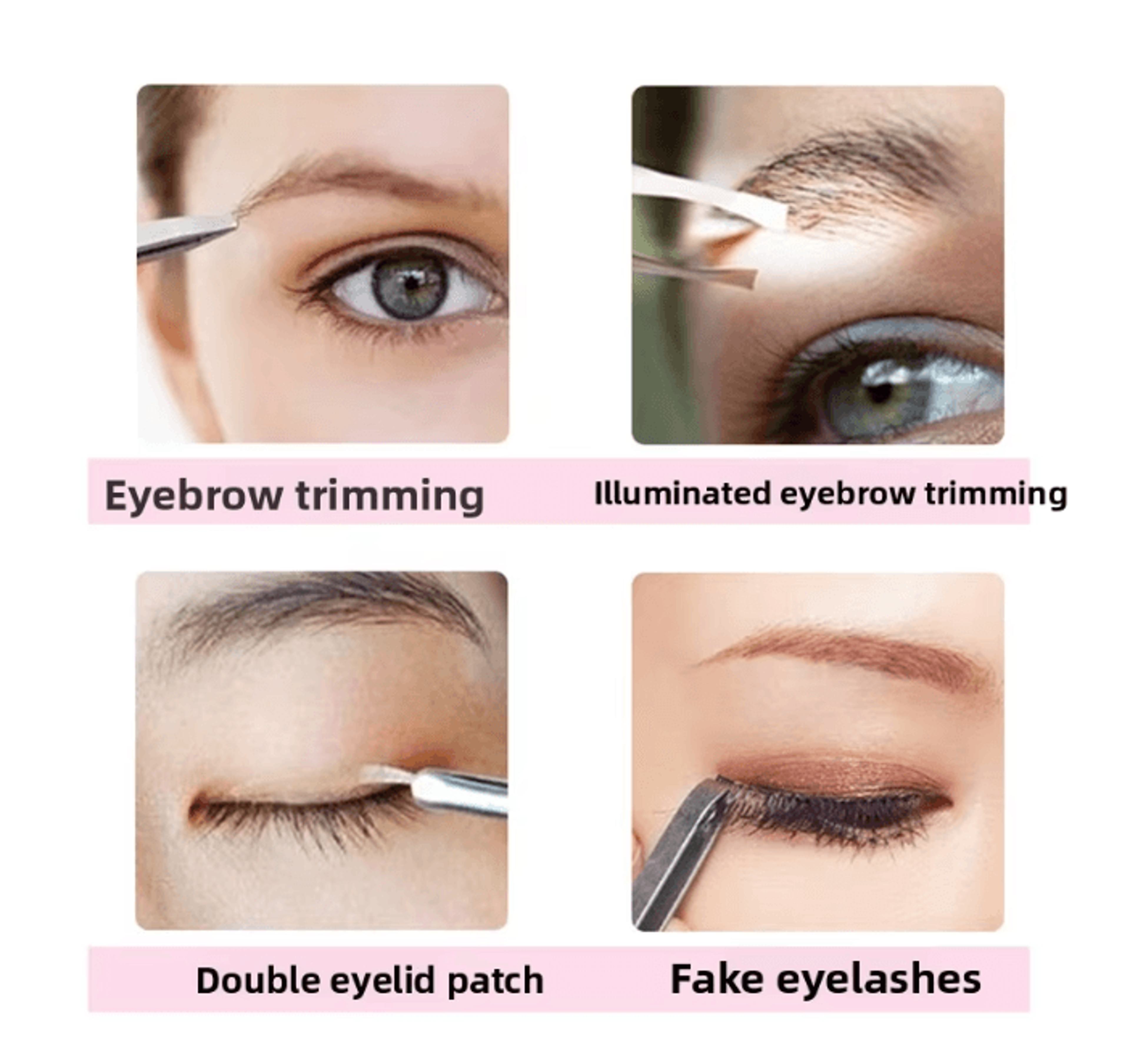 LED Eyebrow Tweezers Stainless Steel Precision Hair Removal Tool 2