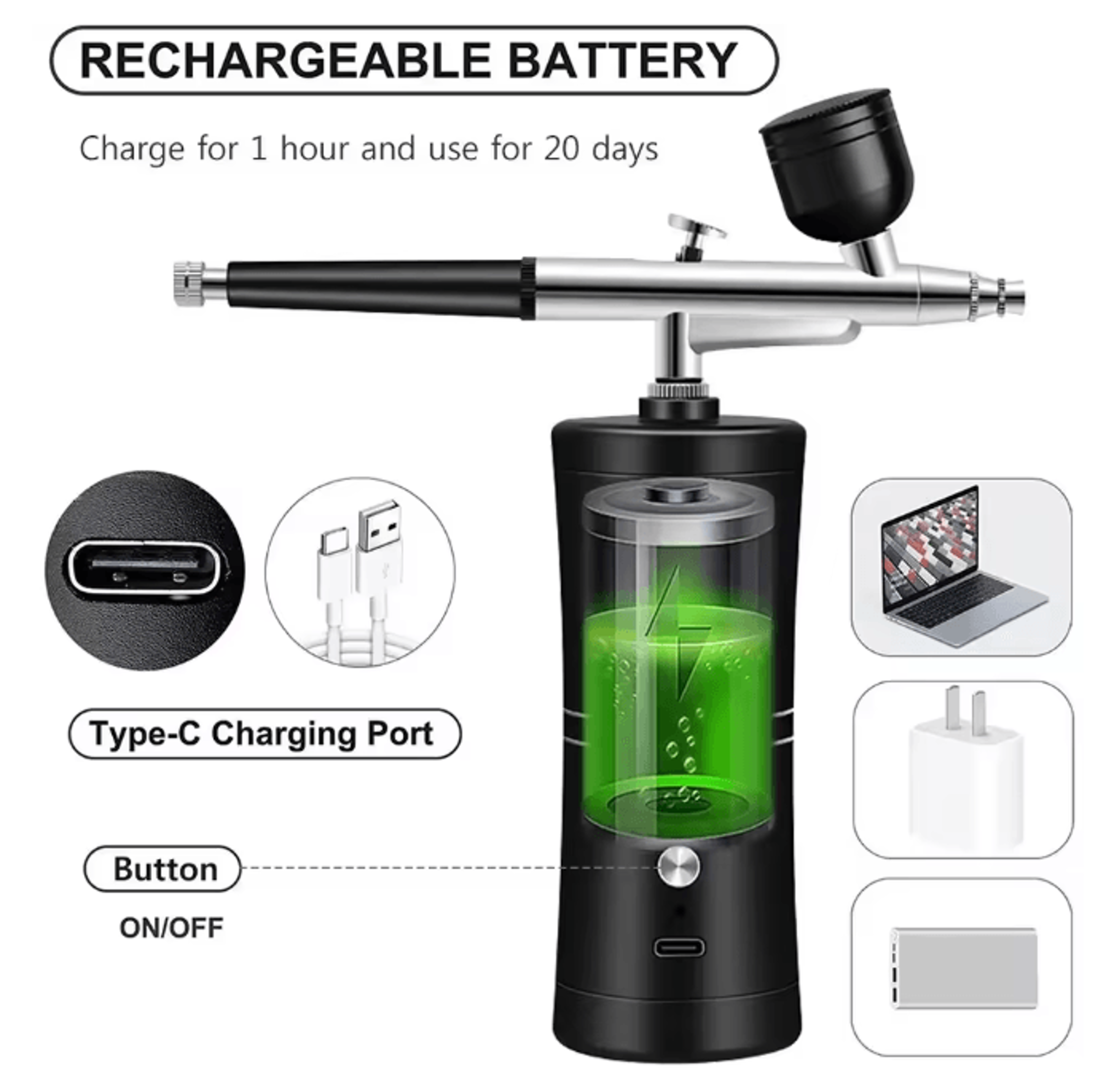 ProAir Nail Airbrush Kit Portable Nail Airbrush Compressor System 1