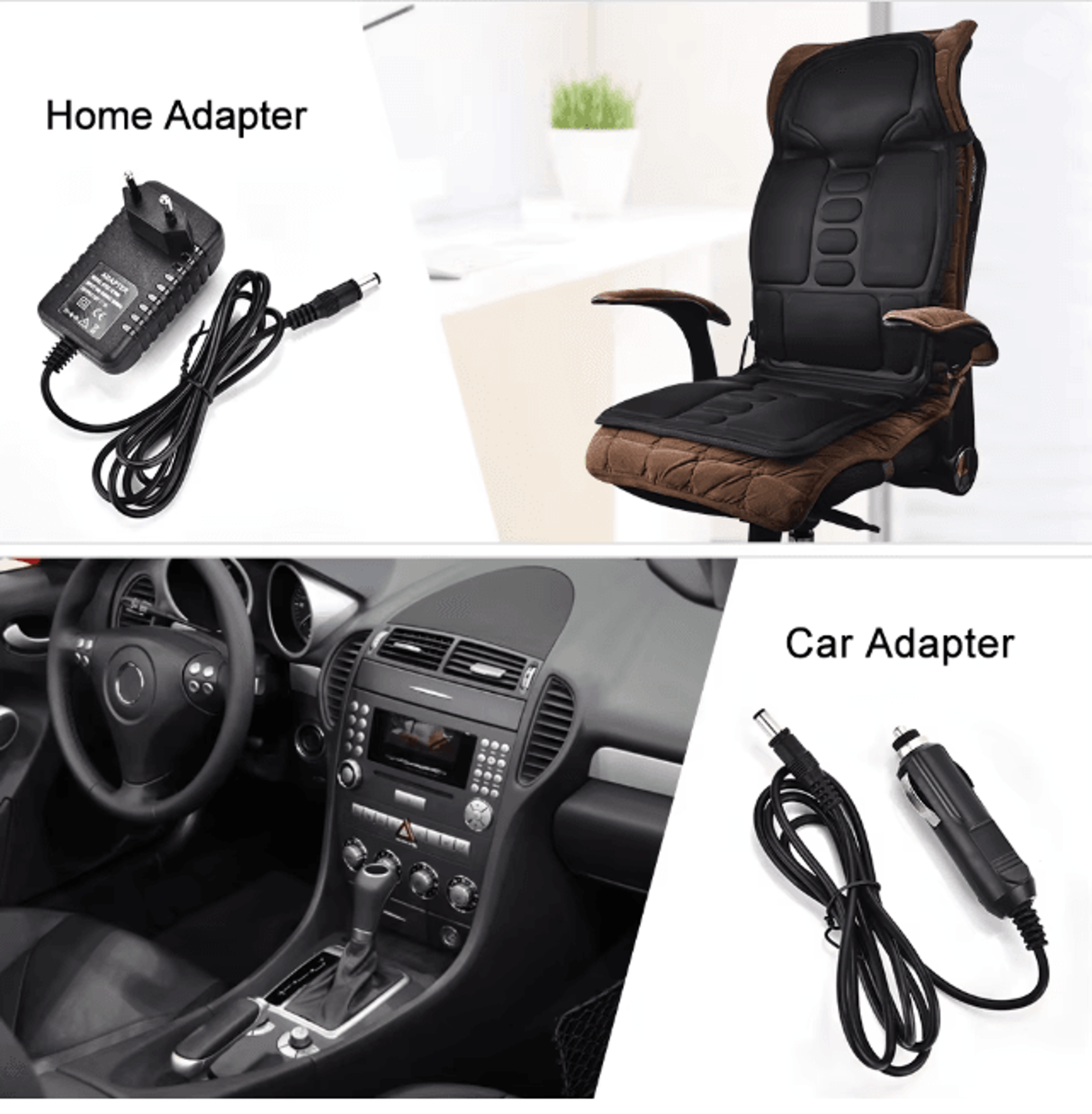 RelaxPro Heated Massage Chair Pad Back And Neck Massager Cushion 2
