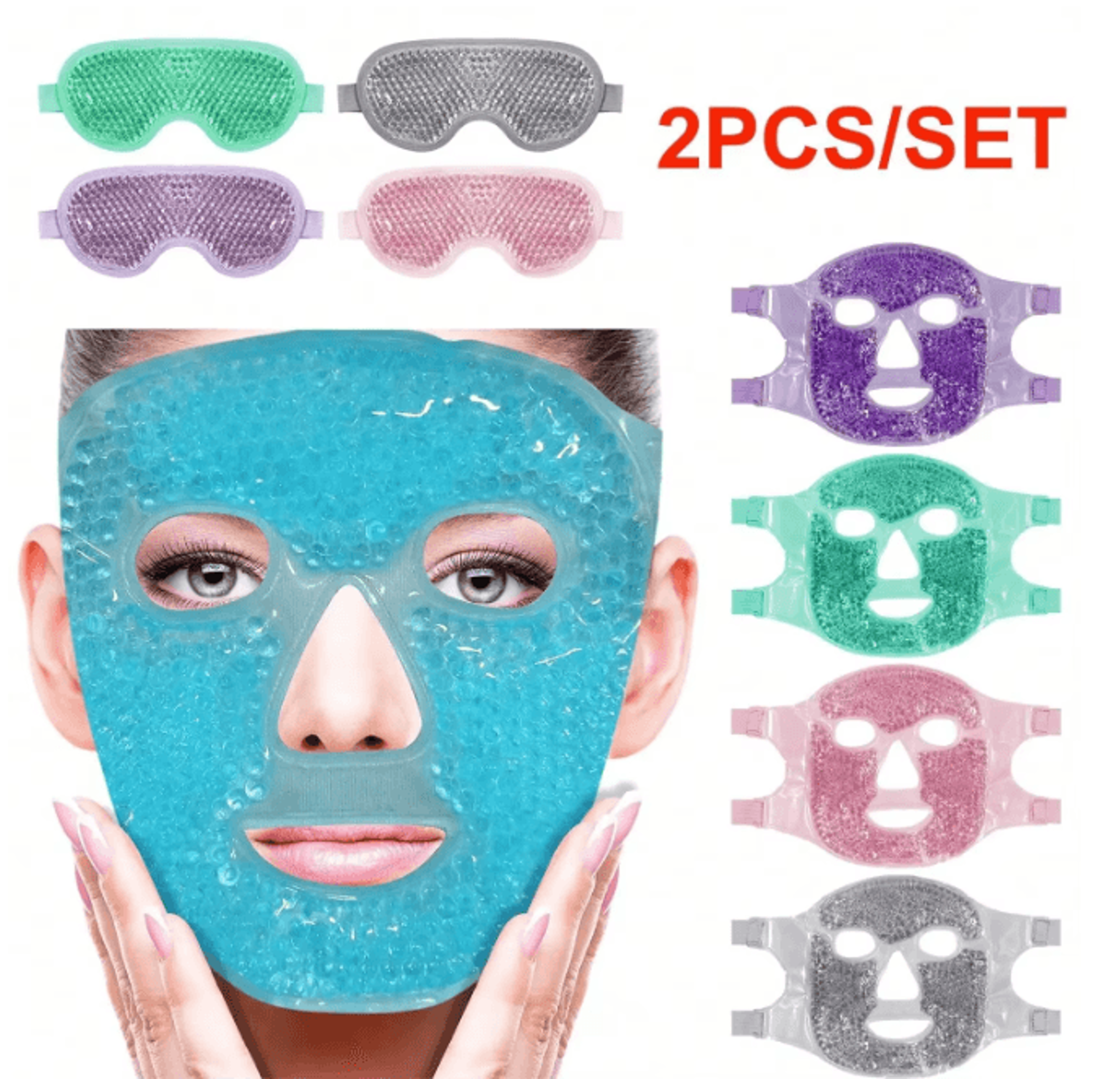 CoolEase Gel Cooling Face And Eye Mask Hot Cold Compress Pack 0