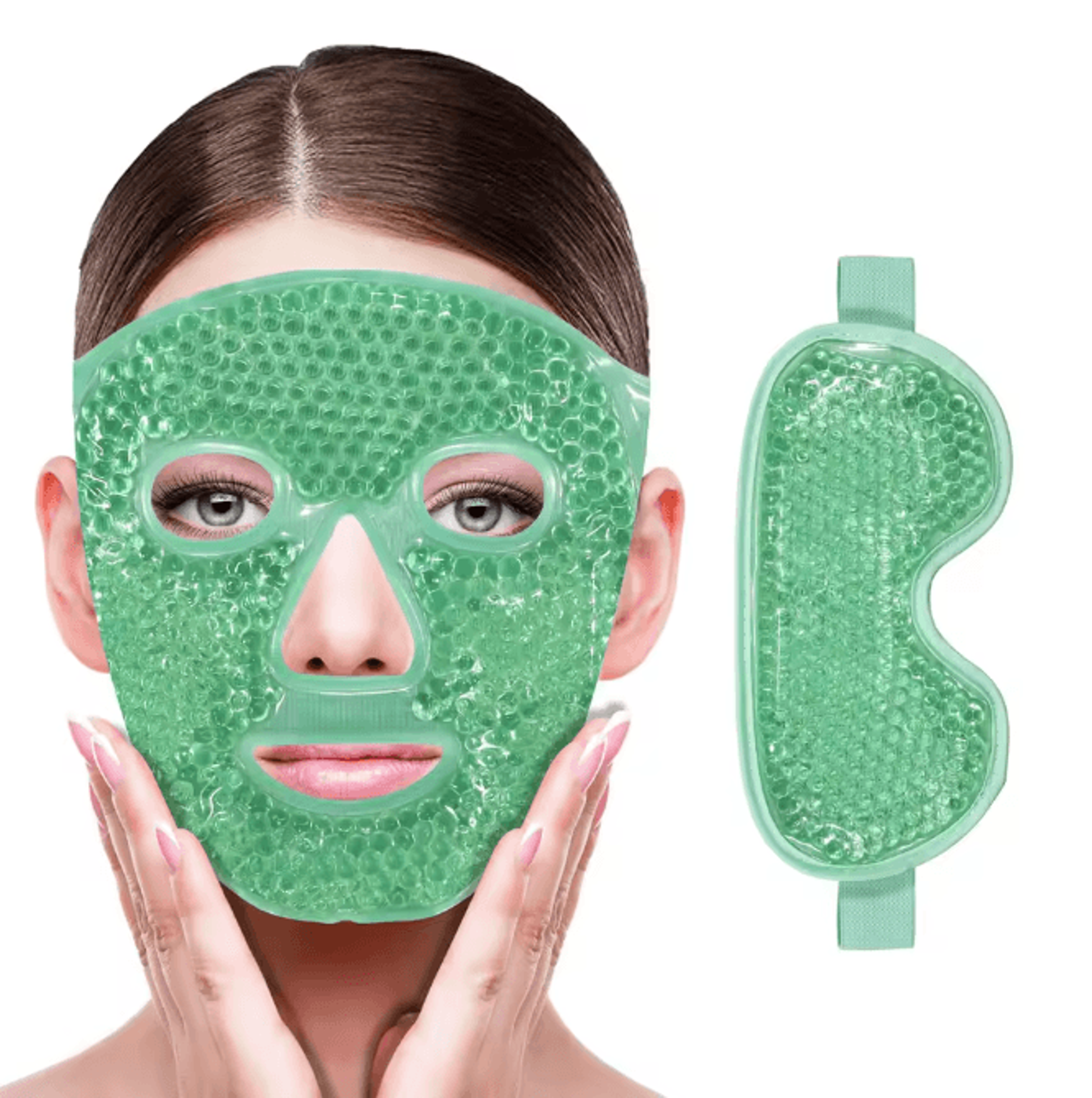 CoolEase Gel Cooling Face And Eye Mask Hot Cold Compress Pack 11