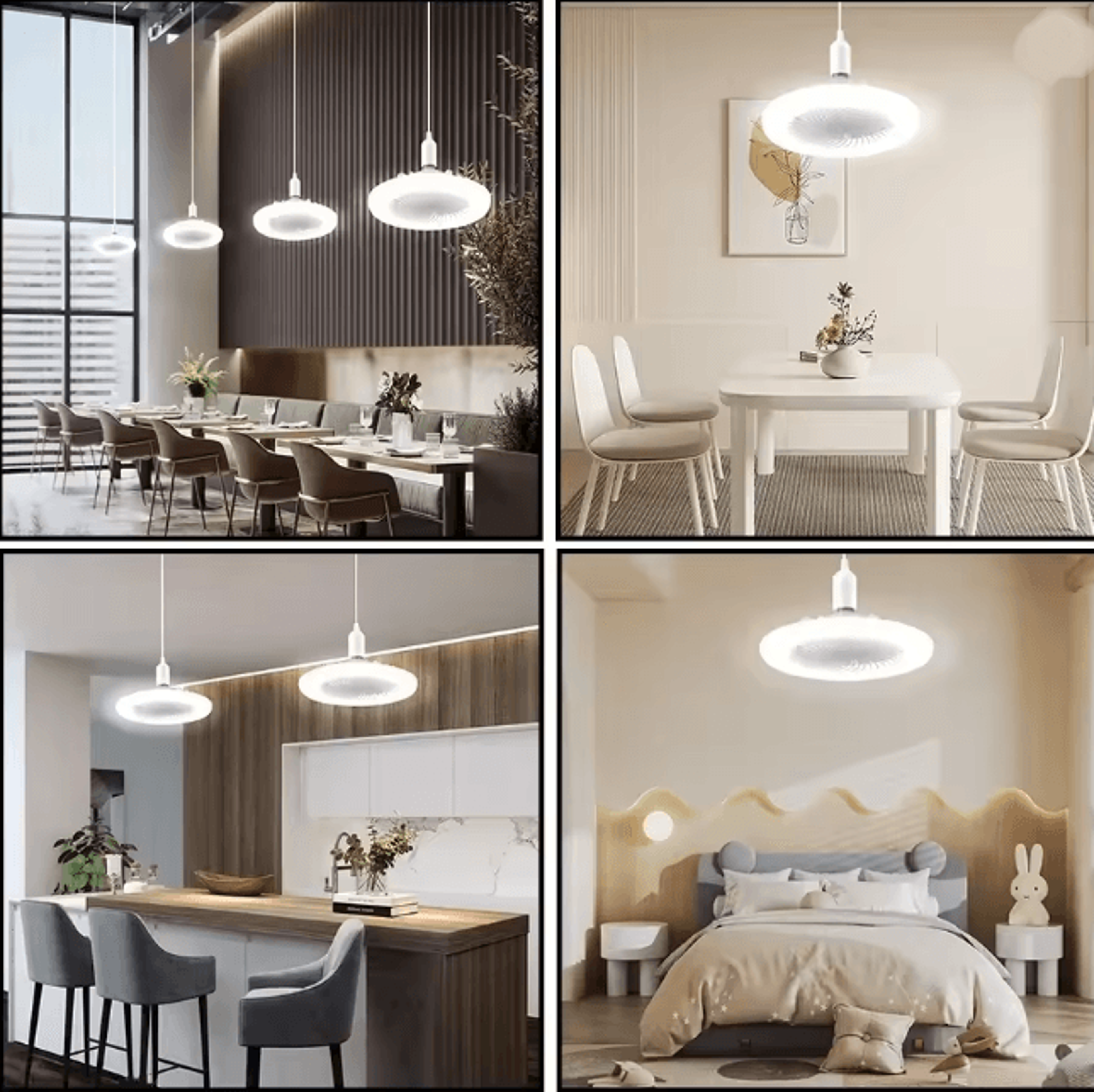 AeroGlow Rotating Ceiling Fan Light With Remote E27 Base 2