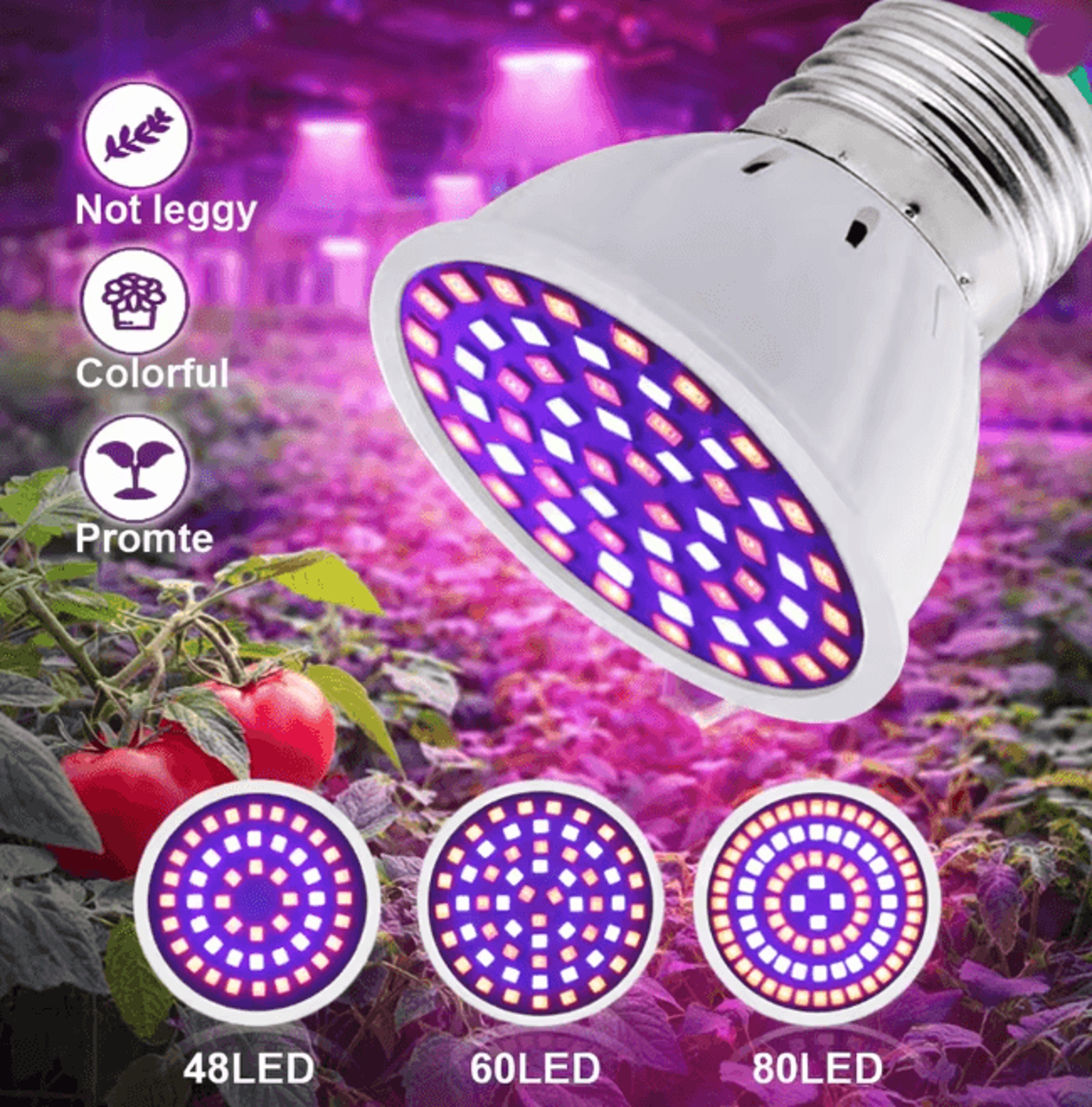 GrowMax Full Spectrum LED Grow Light Bulb E27 For Indoor Plants 0