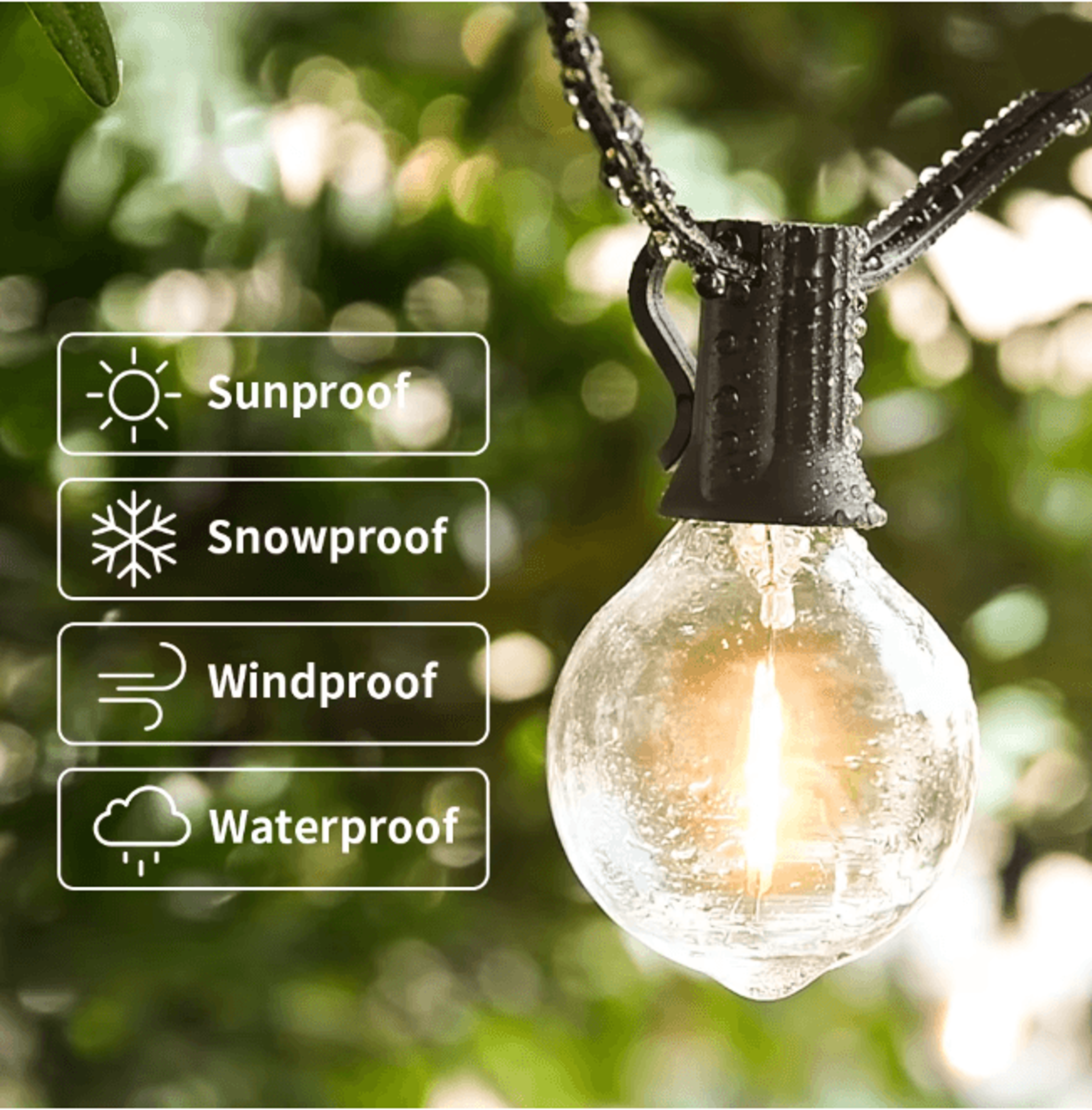 Outdoor LED Fairy String Lights 30M Vintage G40 Patio Garden Light For Parties And Weddings 1