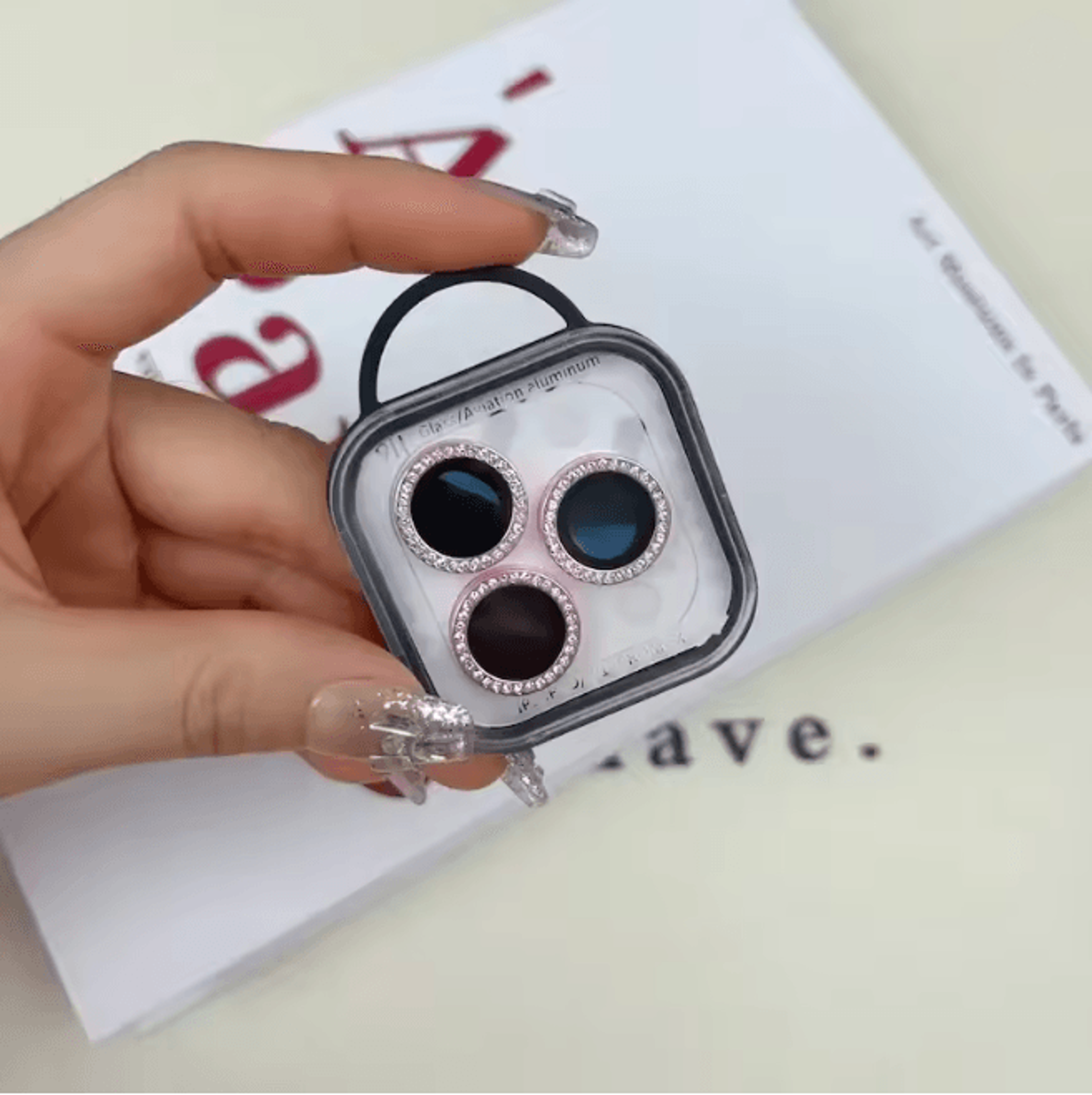 Glitter Camera Lens Protector For IPhone Diamond Ring Glass Cover Set 5
