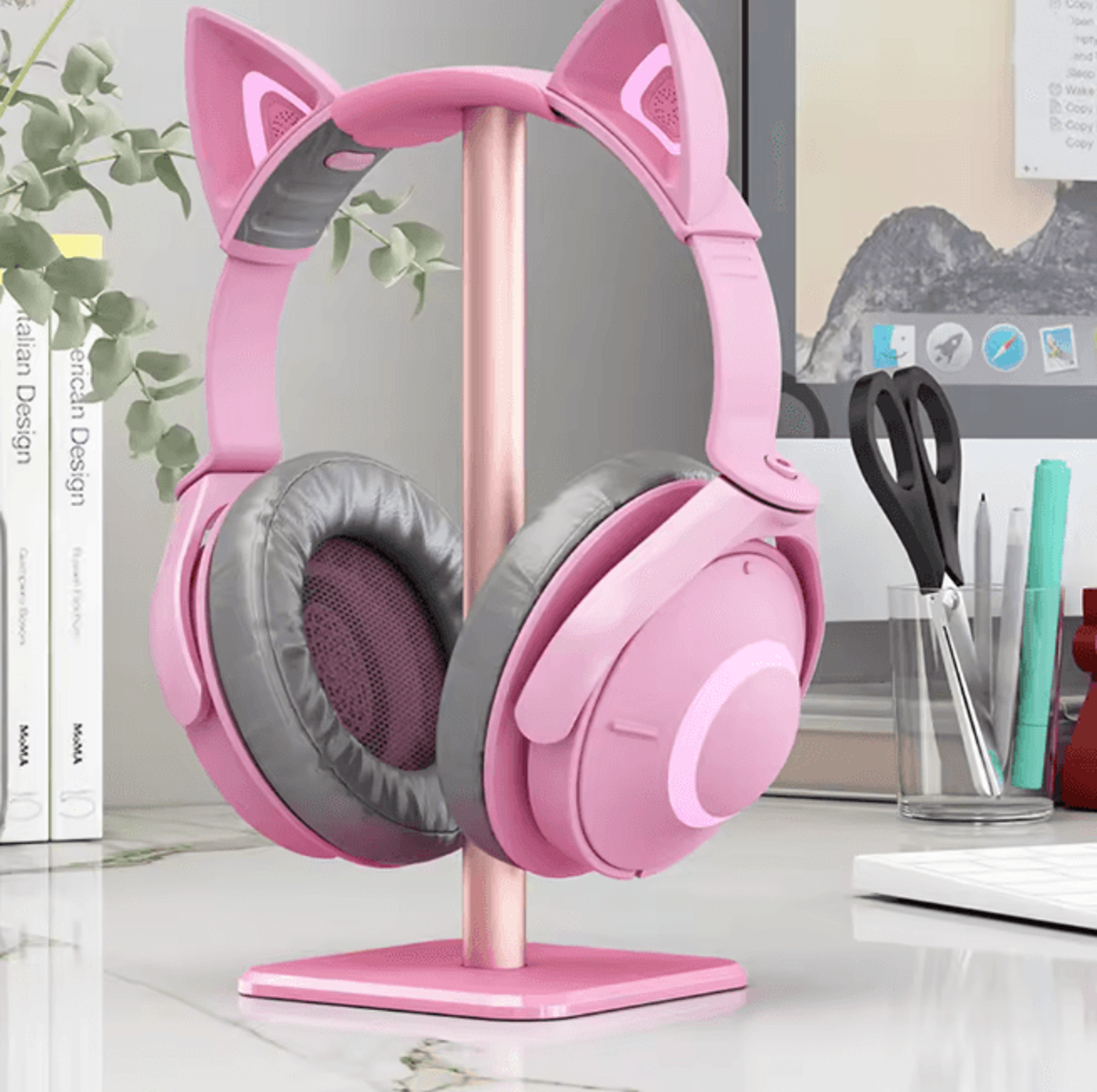 Aluminum Headphone Stand Space Saving Gaming Headset Holder Desktop Organizer 2