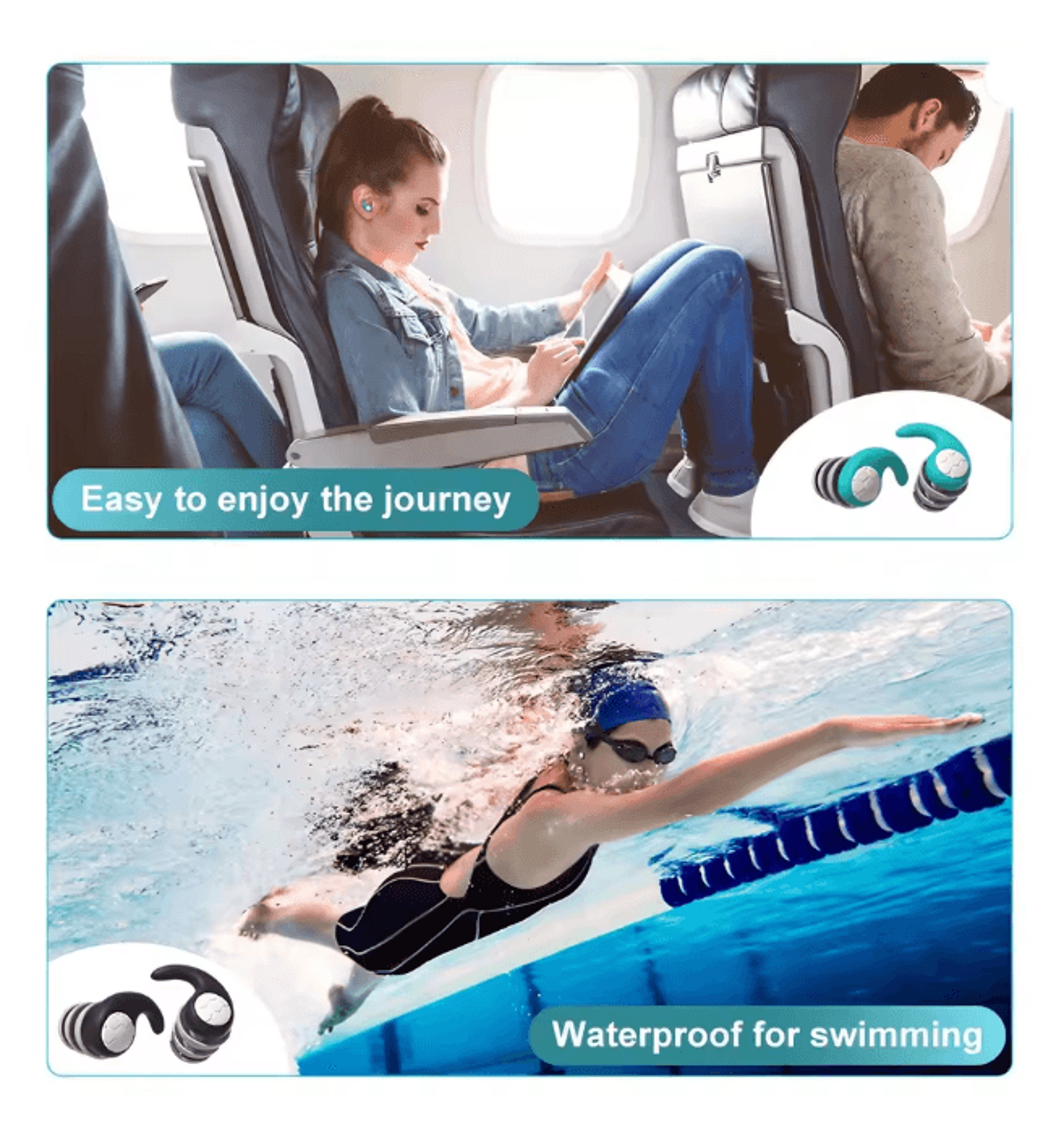 Soft Silicone Earplugs Noise Canceling Waterproof Ear Protection For Sleep And Swimming 3