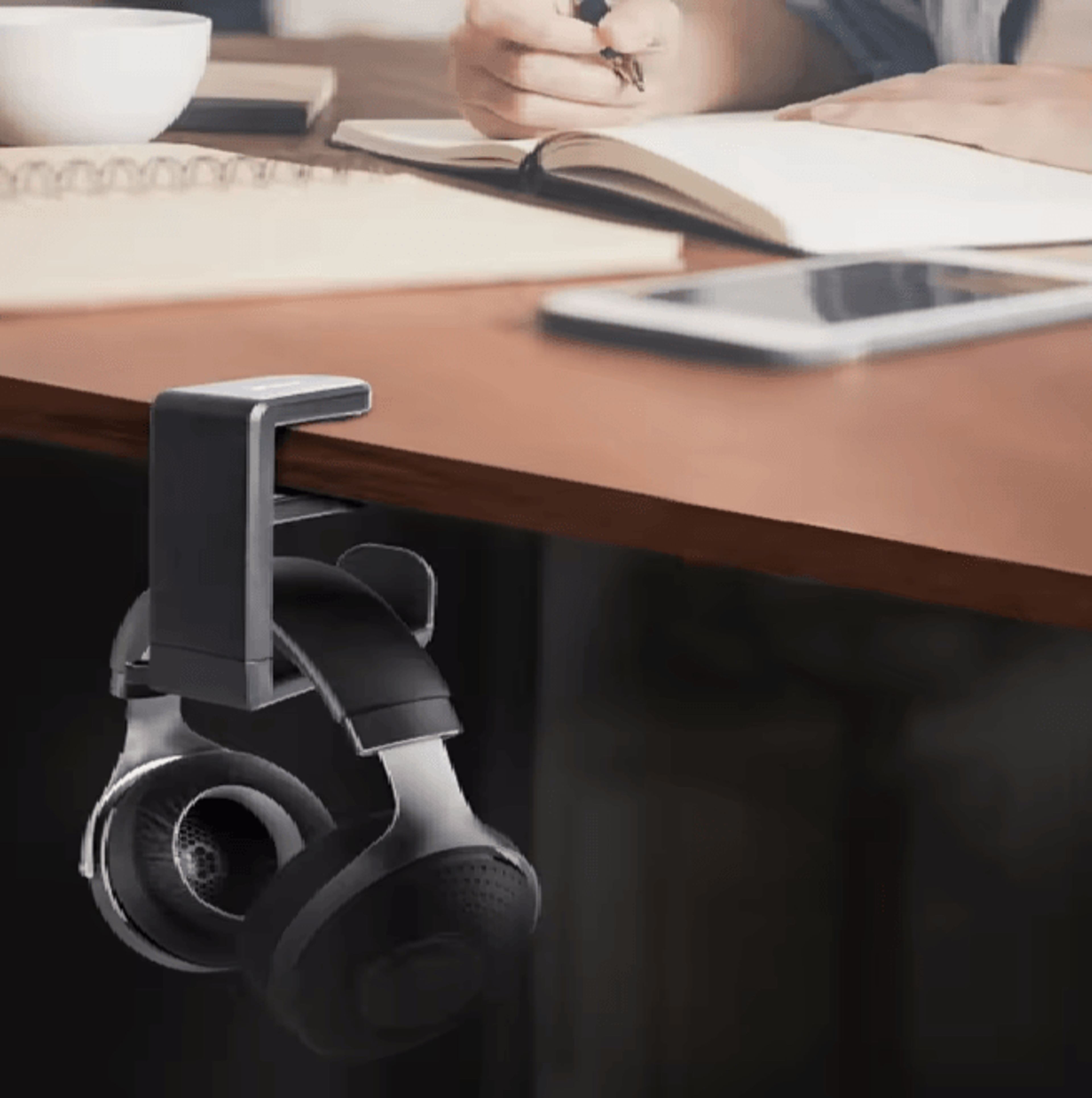 360 Degree Rotating Desk Clip Headphone Holder No Punch Headset Stand 3