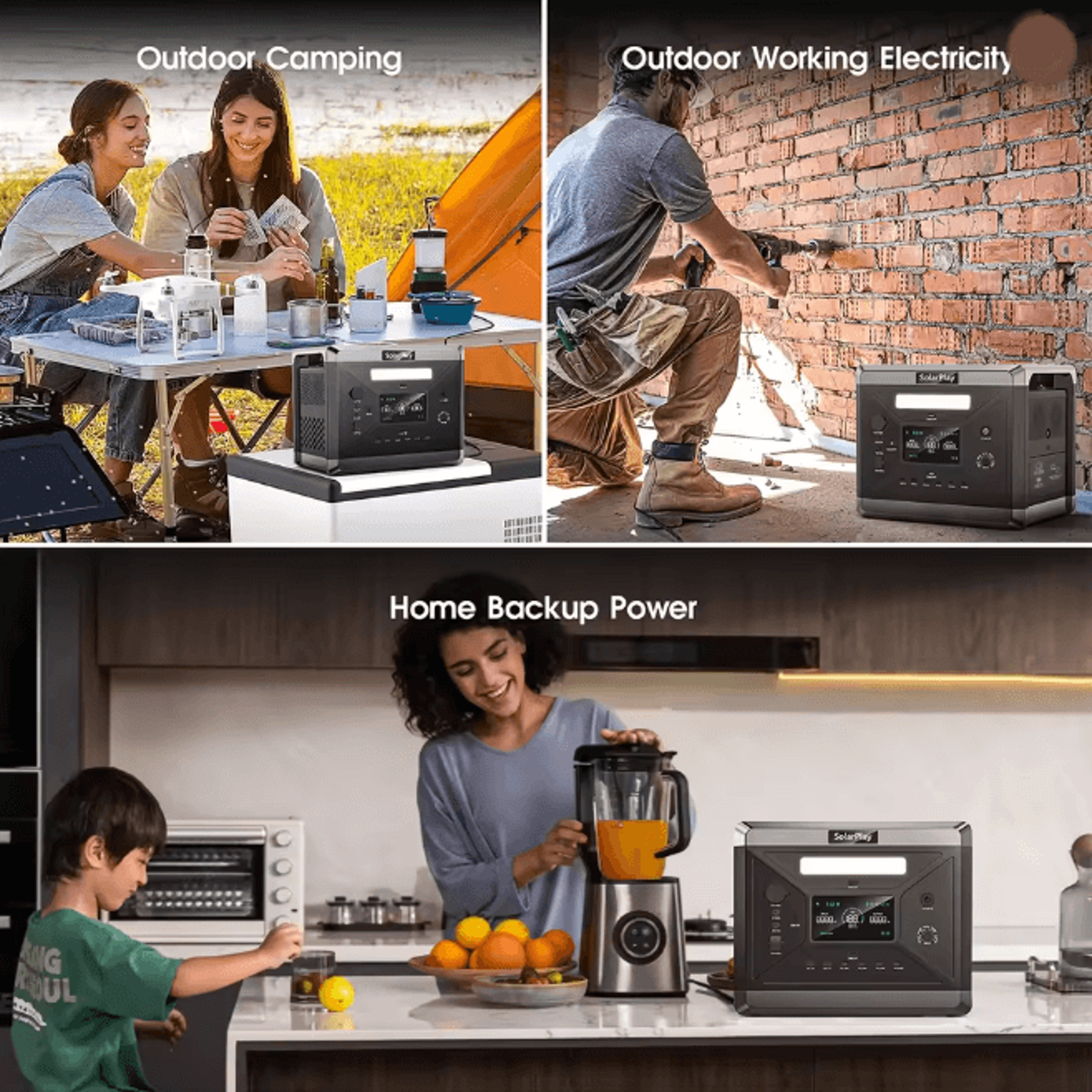 Solarplay Portable Power Station 2160Wh High Capacity Solar Generator 2400W 4