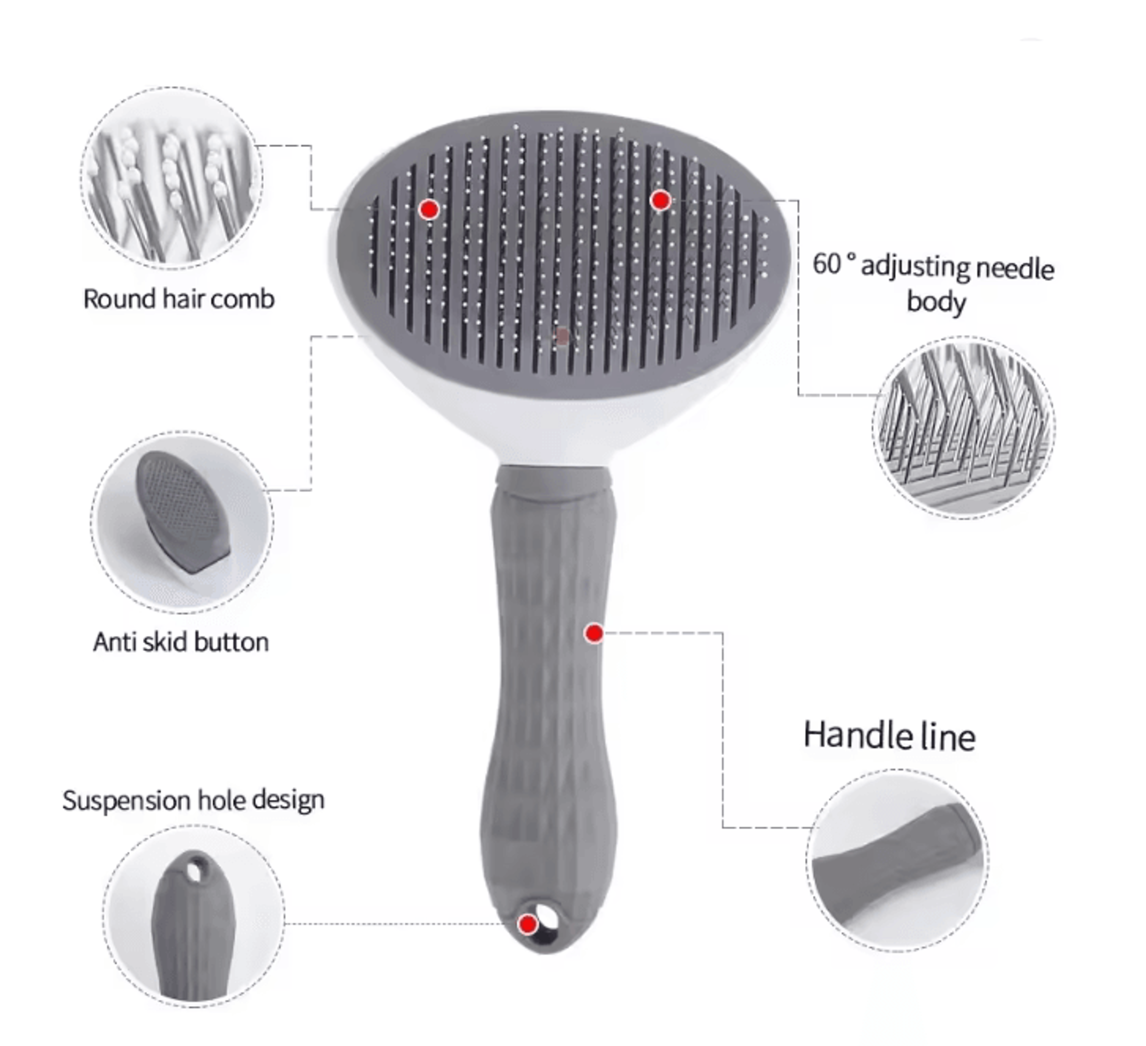 Self Cleaning Pet Brush For Dogs And Cats Grooming And Deshedding 3