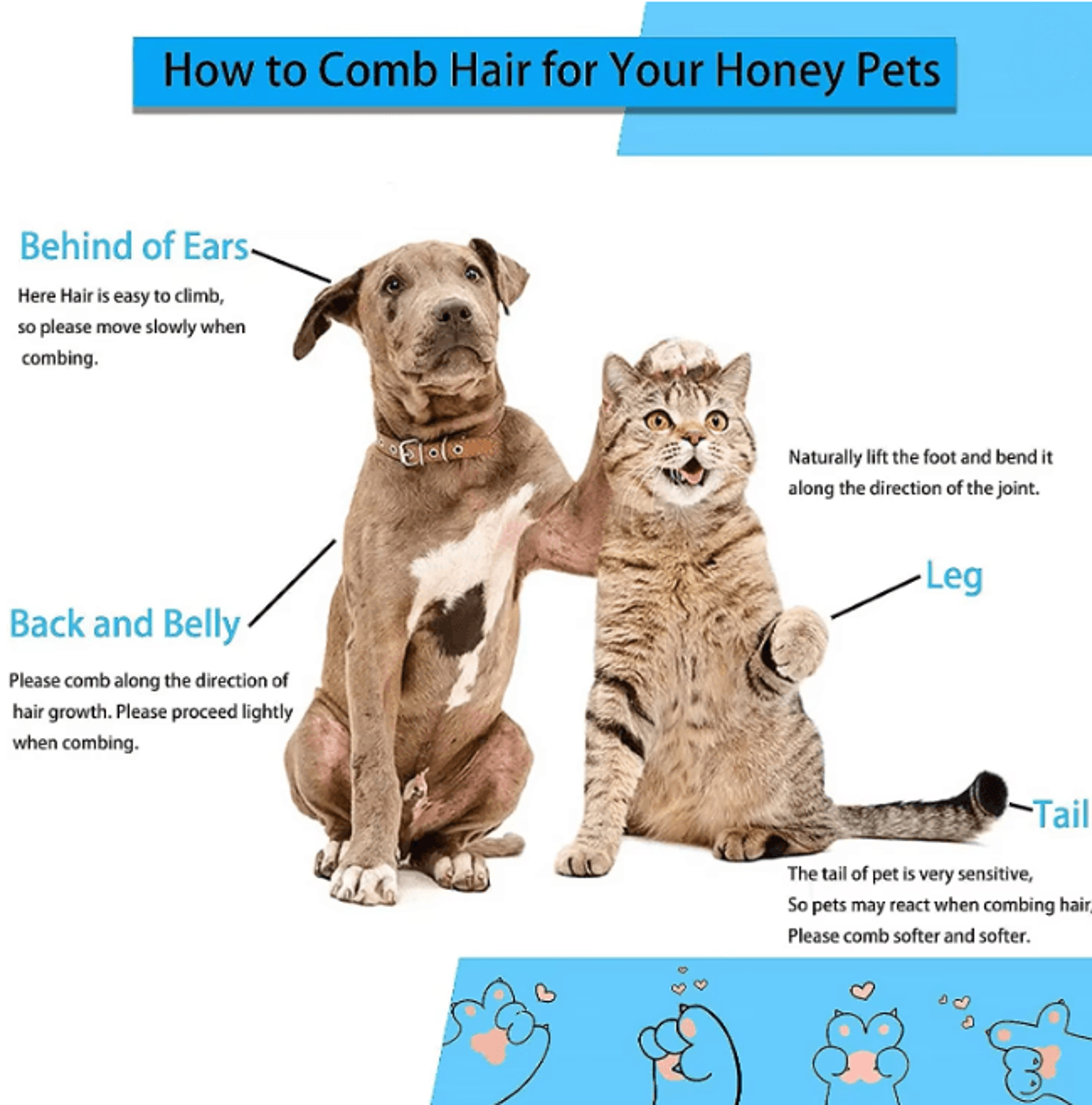 Dog Hair Remover Grooming Brush For Long Hair Dogs And Cats 1