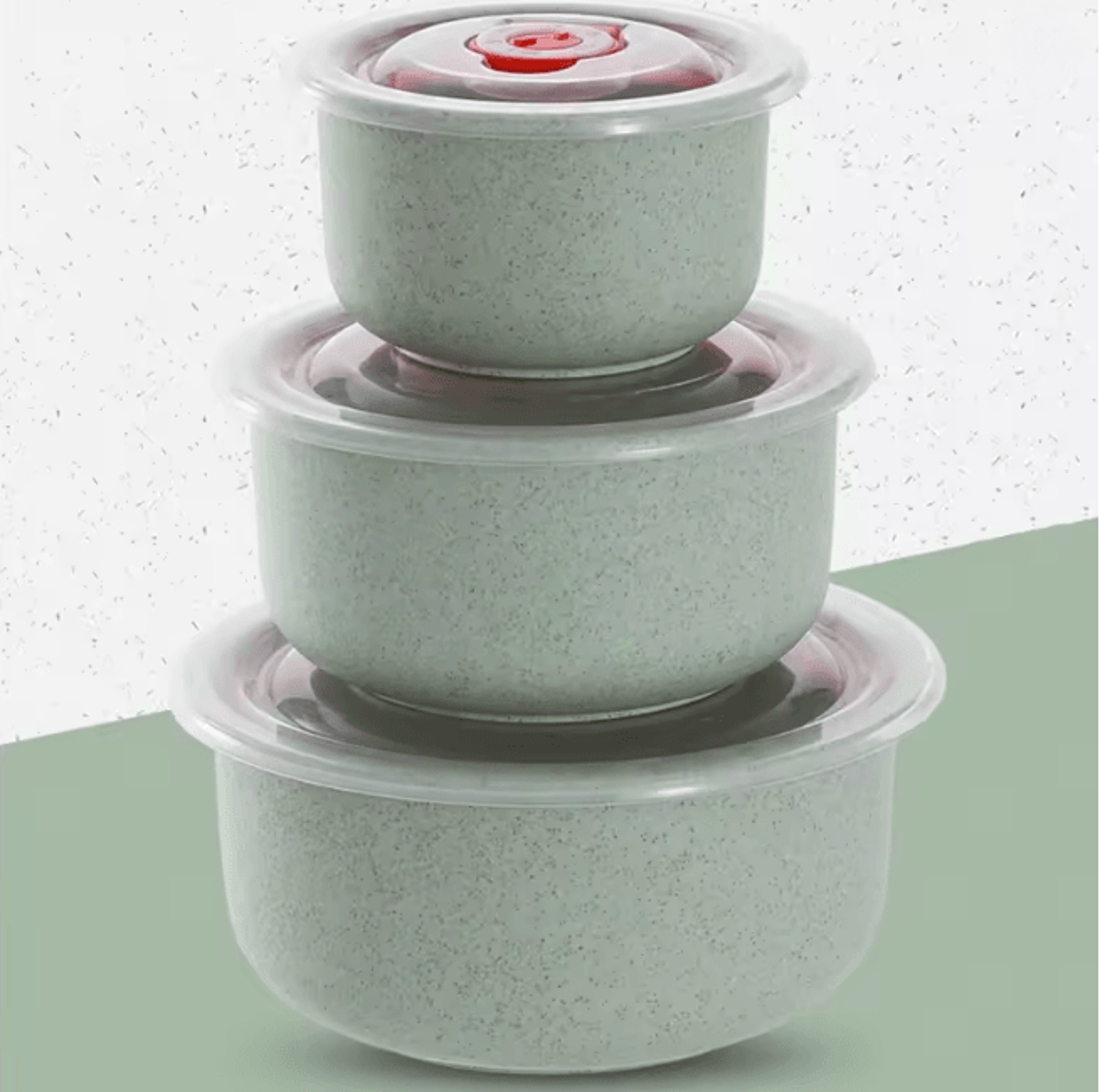 Wheat Straw Food Storage Bowls With Lids Microwave Safe 3 Piece Set 5
