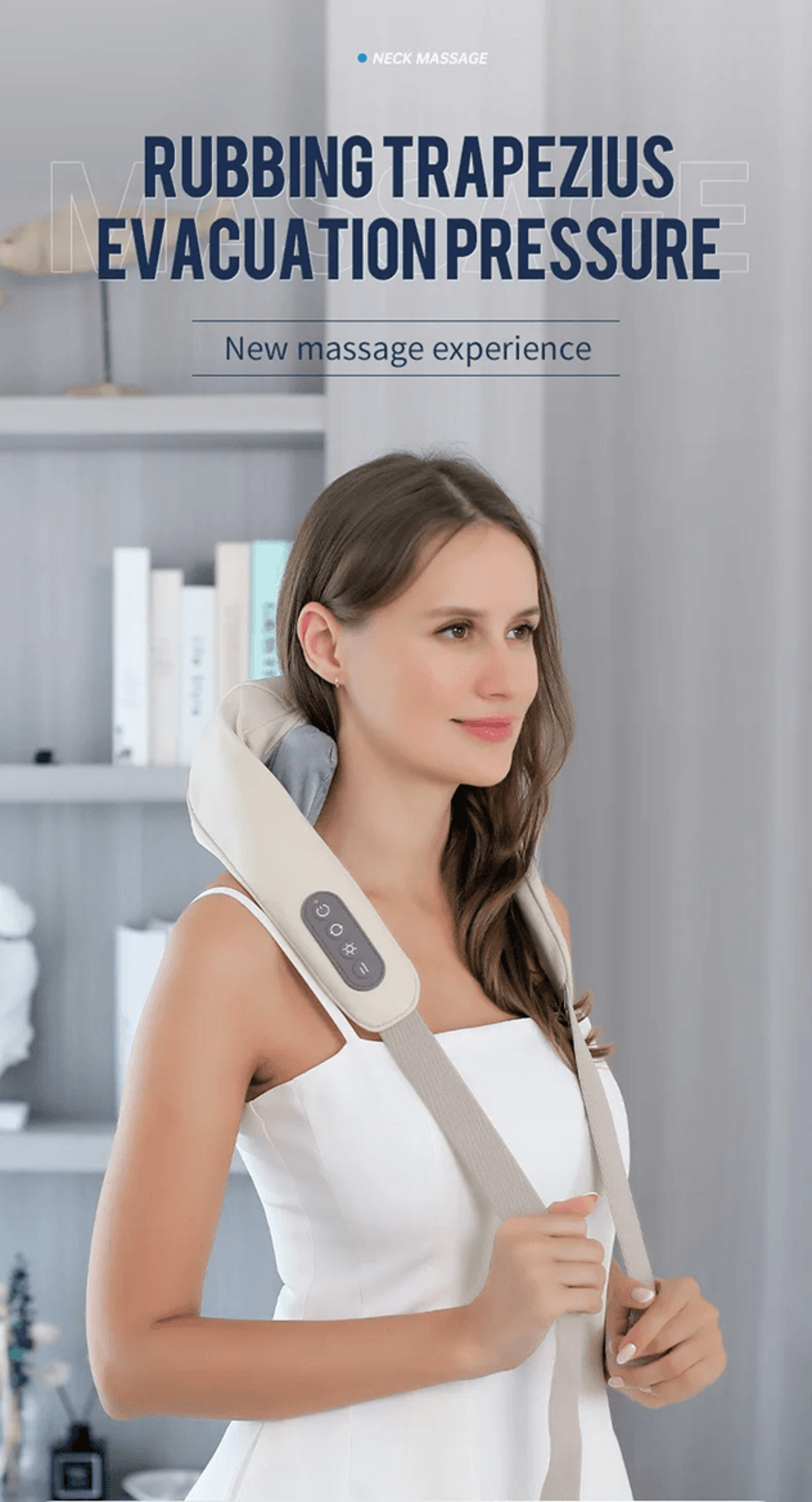 wireless neck and shoulder massager with deep kneading heat