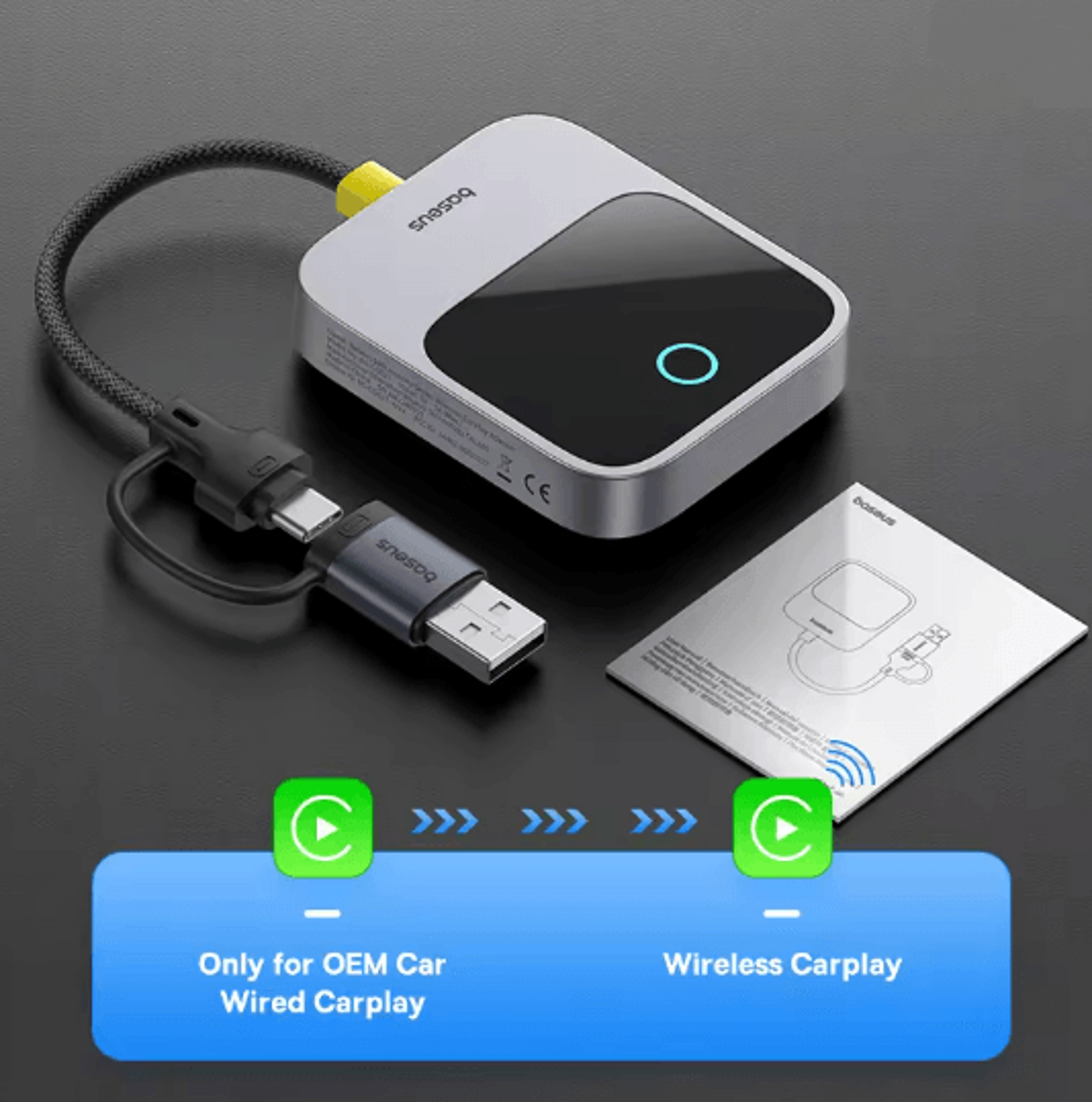 Baseus Wireless CarPlay Adapter Wired To Wireless Smart Car System 3