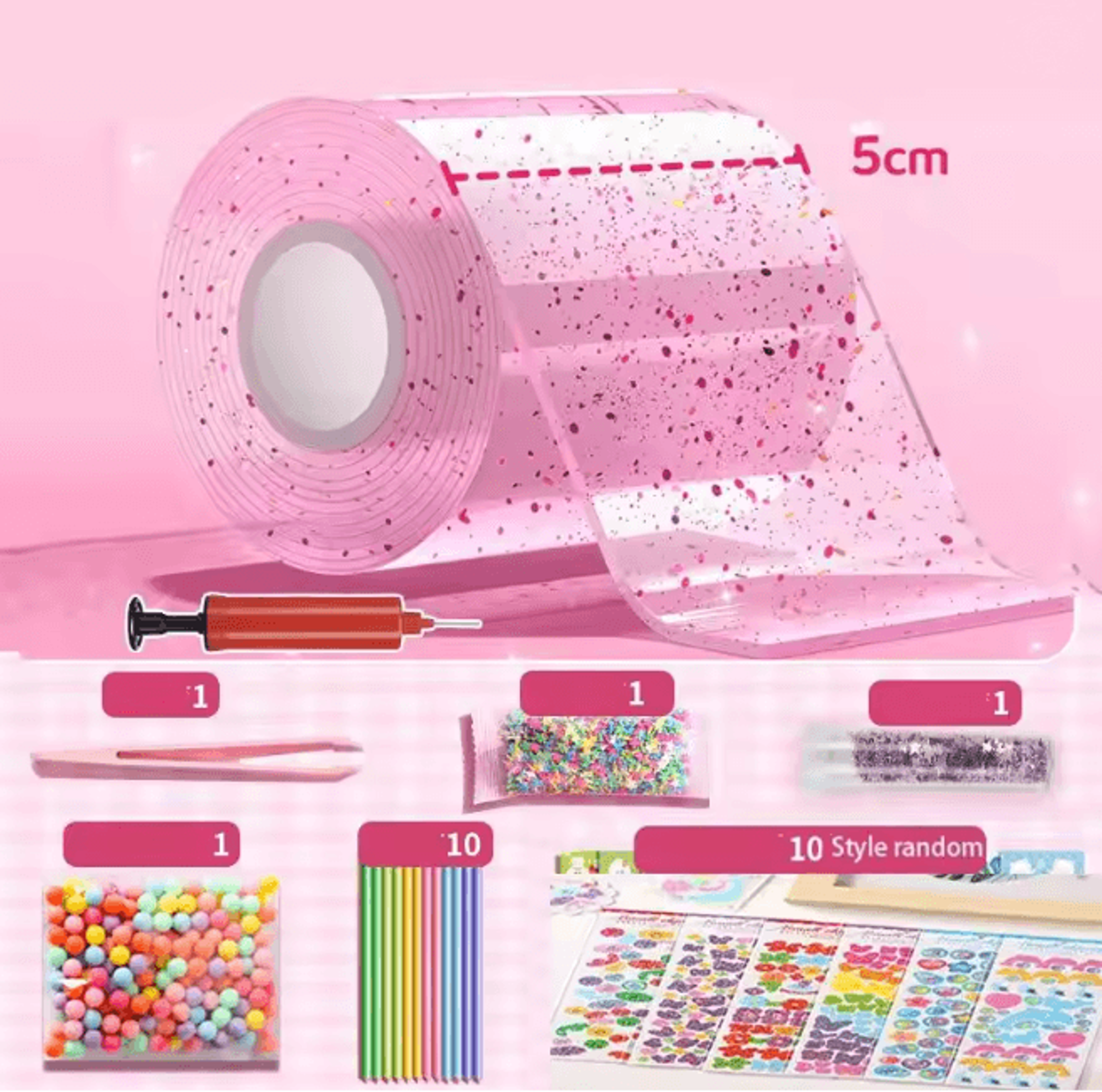 Nano Bubble Tape Stress Relief Toy Reusable Double Sided Nano Glue Set 8