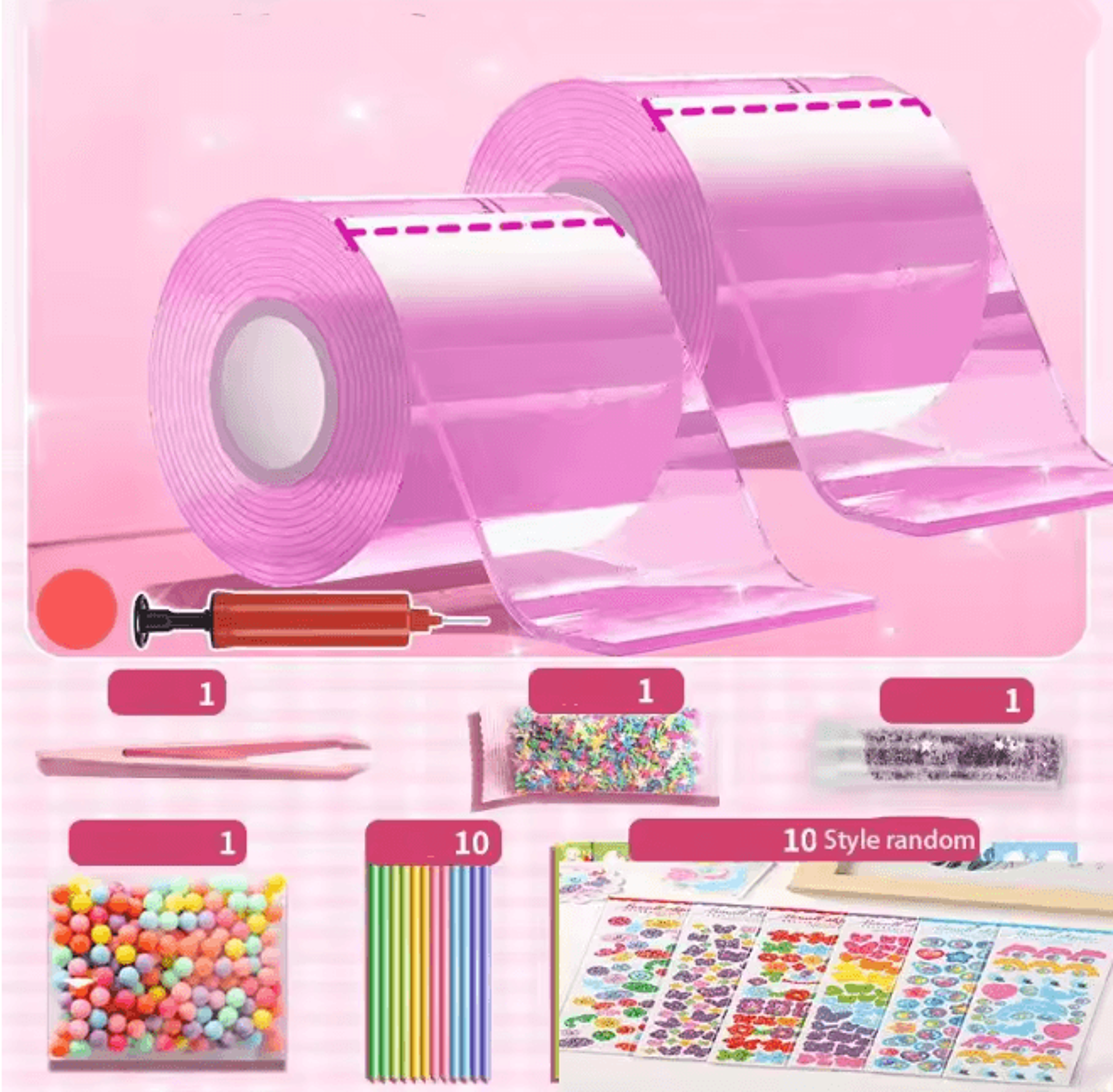 Nano Bubble Tape Stress Relief Toy Reusable Double Sided Nano Glue Set 13