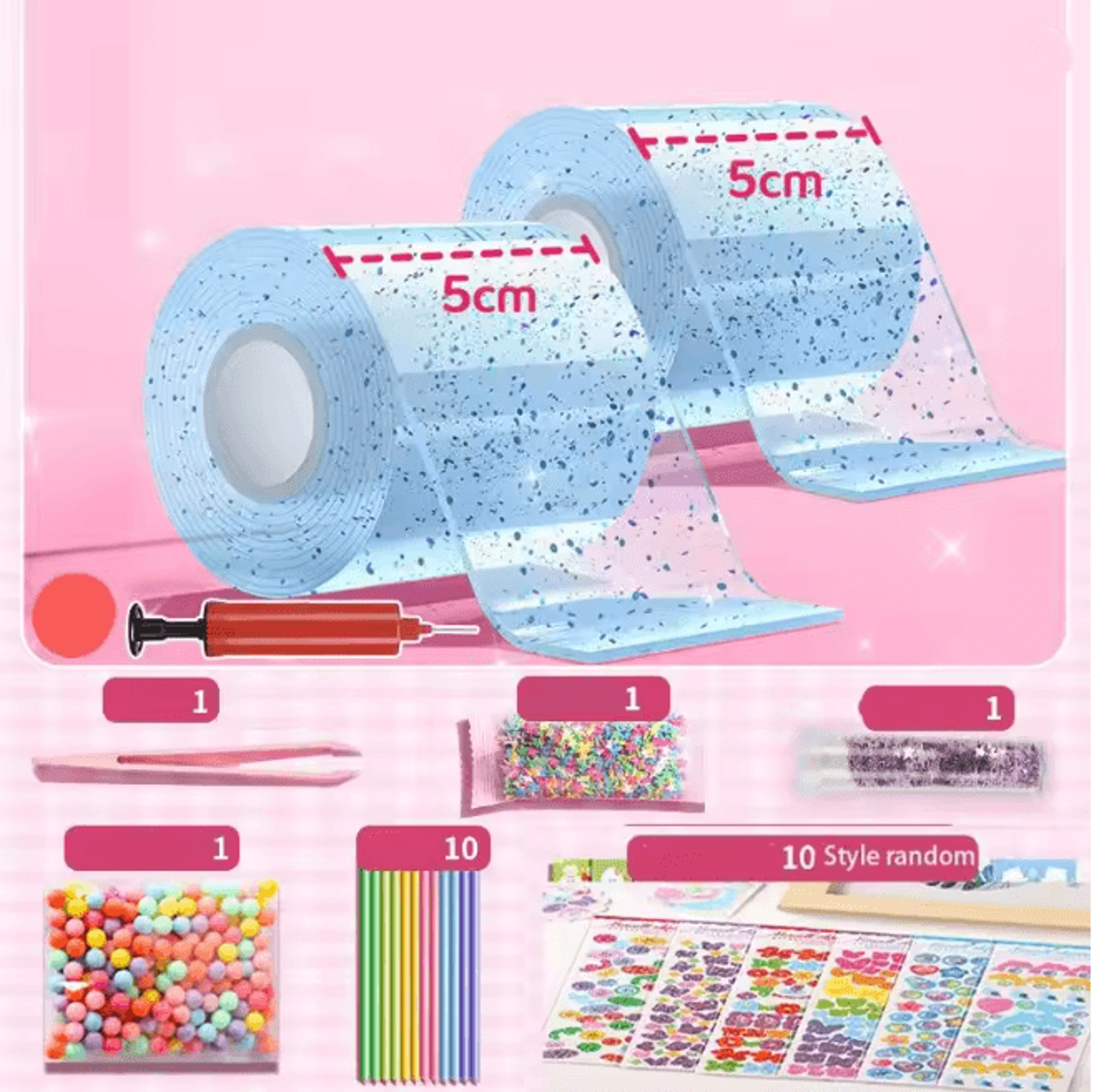 Nano Bubble Tape Stress Relief Toy Reusable Double Sided Nano Glue Set 15
