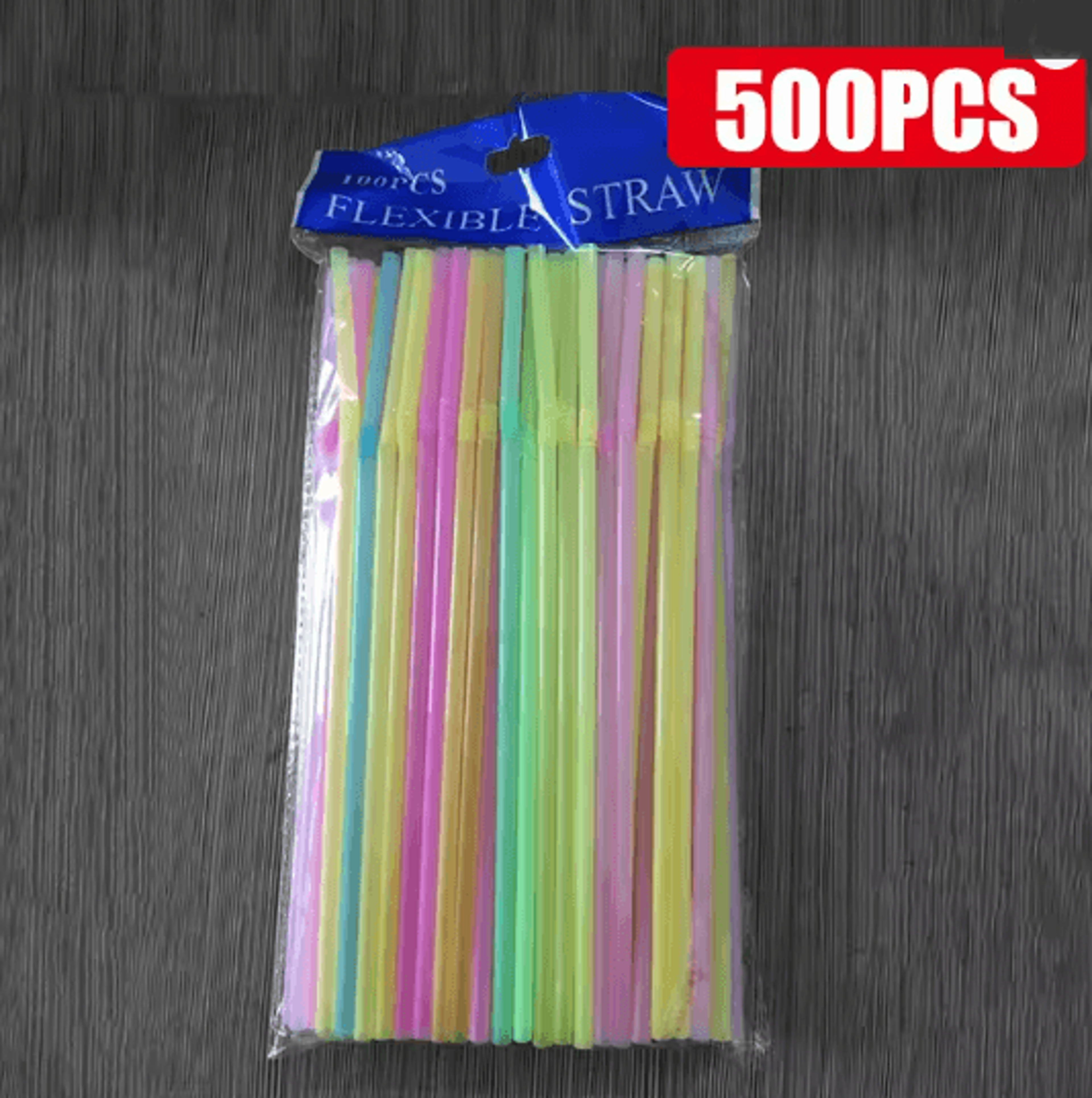 Fluorescent Bendable Drinking Straws Reusable Plastic Party Supplies 10