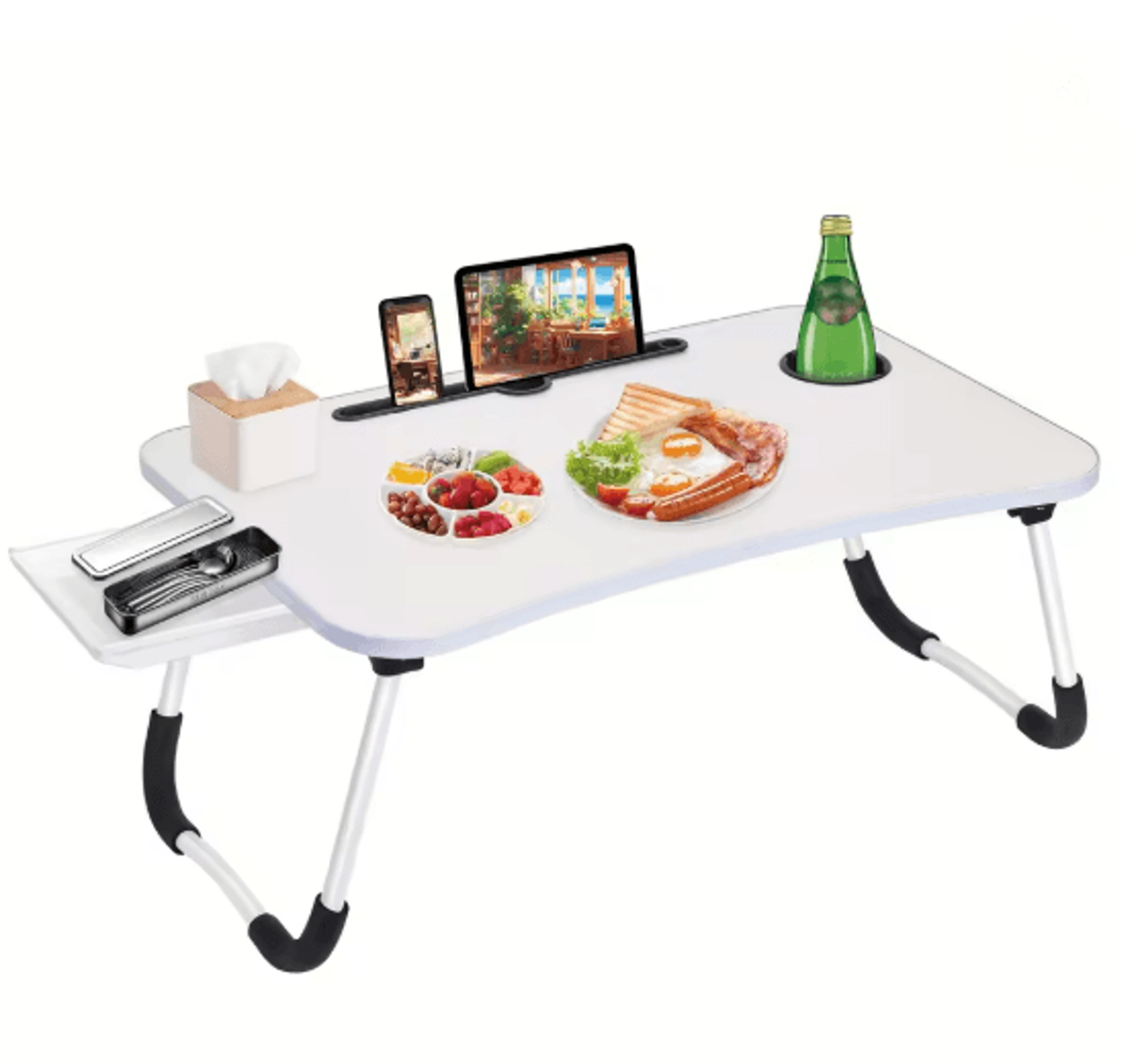 Extra Large Portable Laptop Bed Desk With Cup Holder And Drawer 5