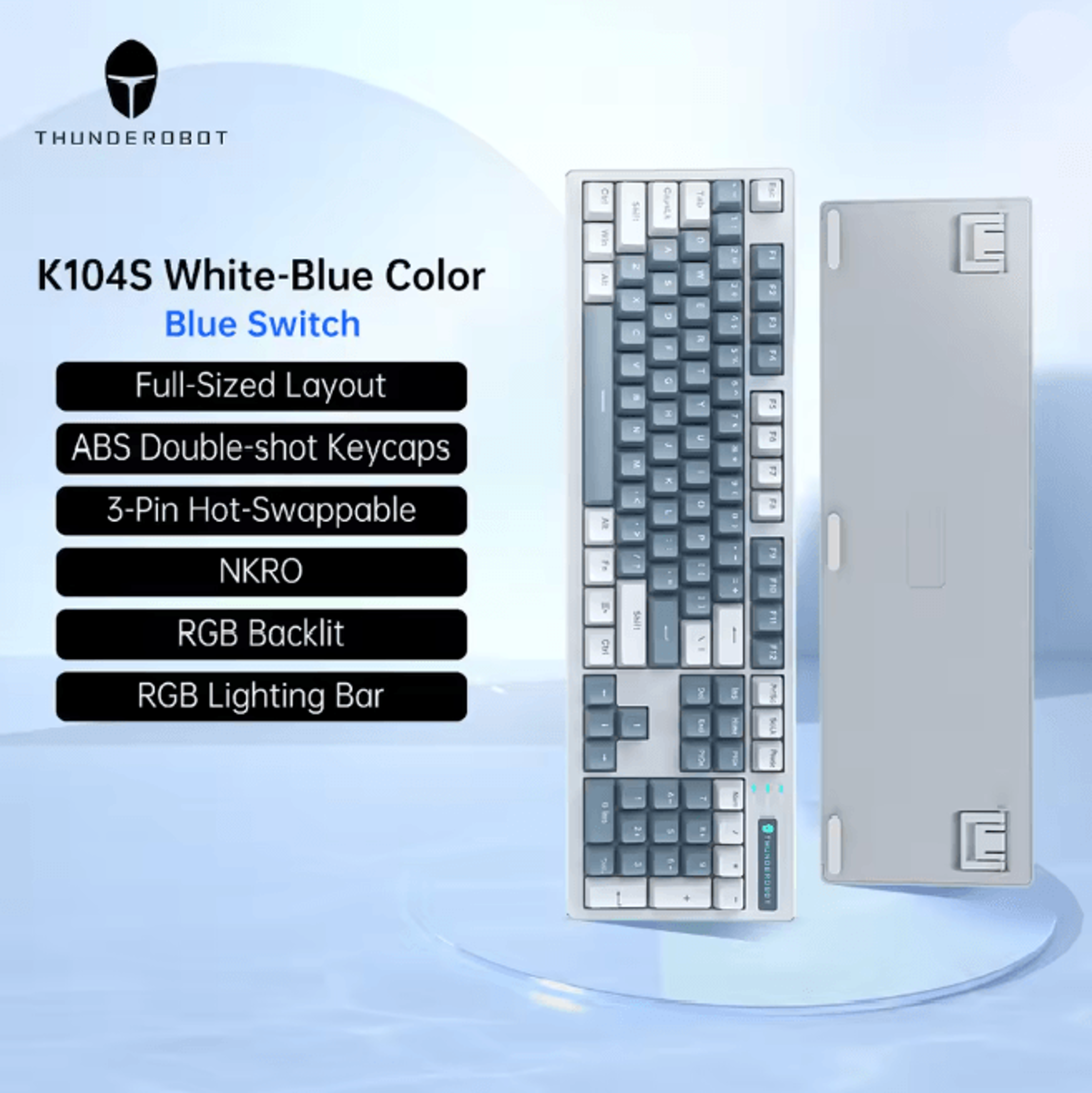Thunderobot K104S Full Size Mechanical Keyboard 104 Key Wired Gaming And Office Keyboard 5
