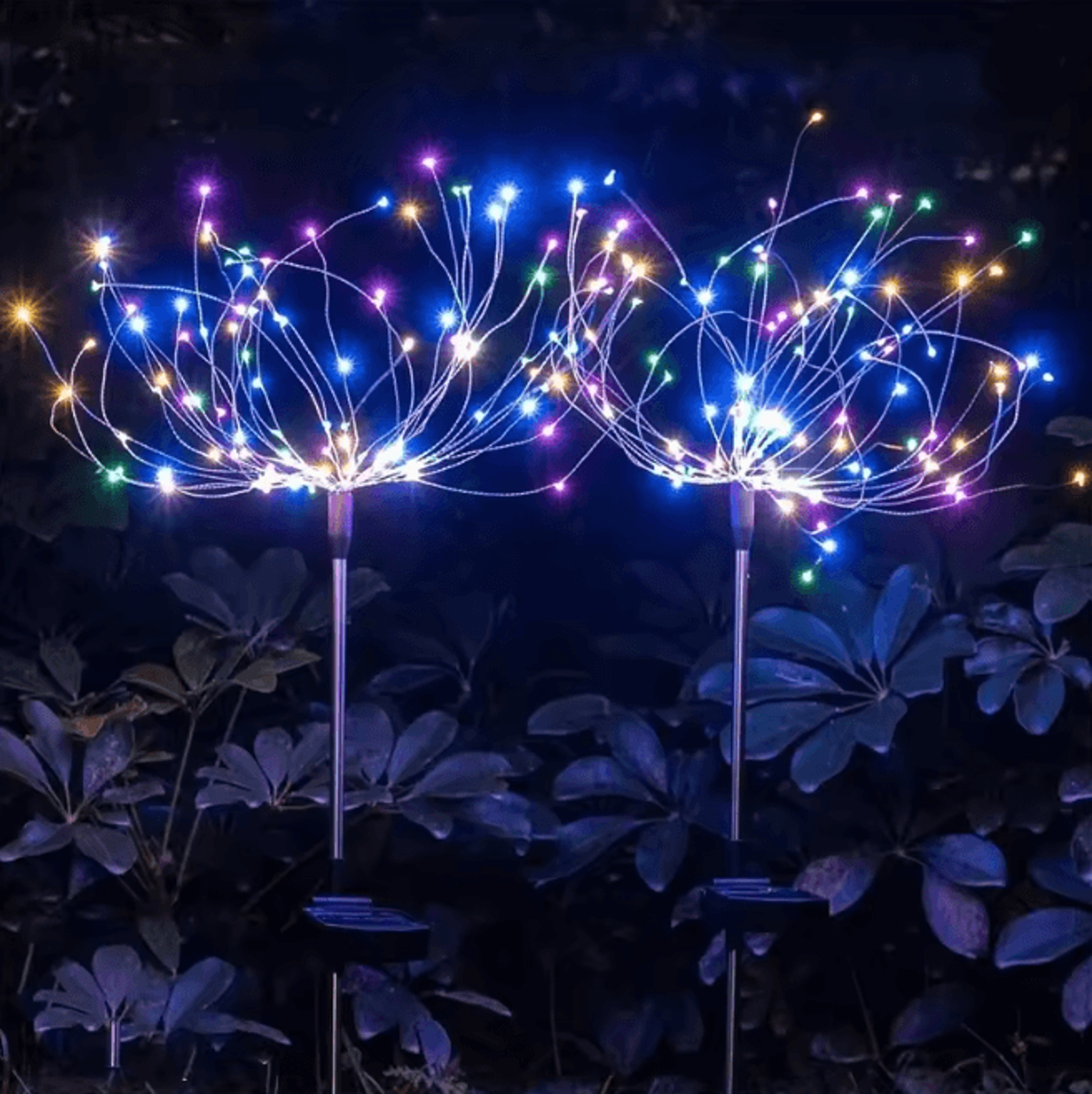 sparkbloom solar firework fairy lights for garden and pathway