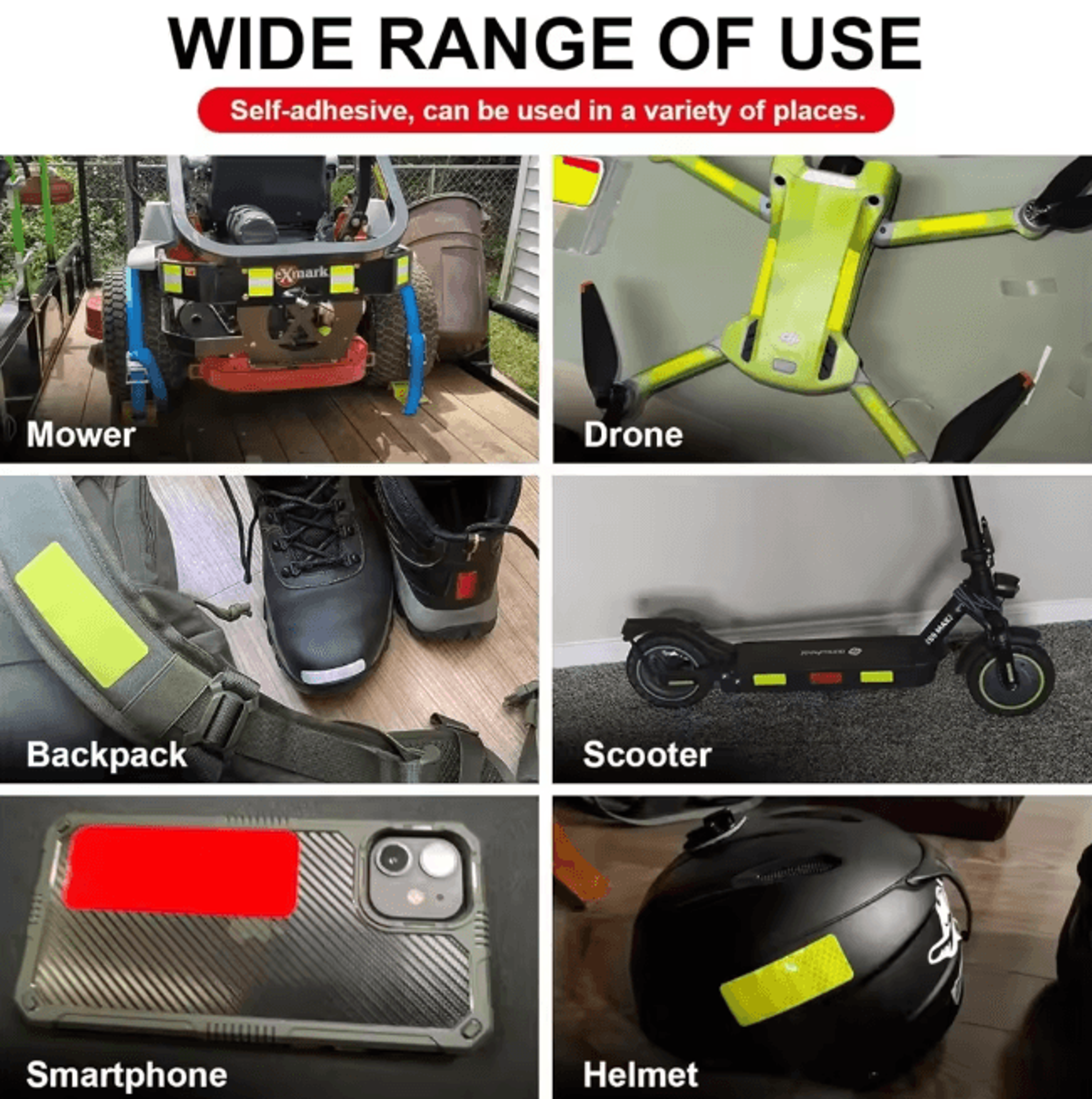NightGuard Reflective Safety Stickers For Bikes Helmets And Gear 10 Pack 3