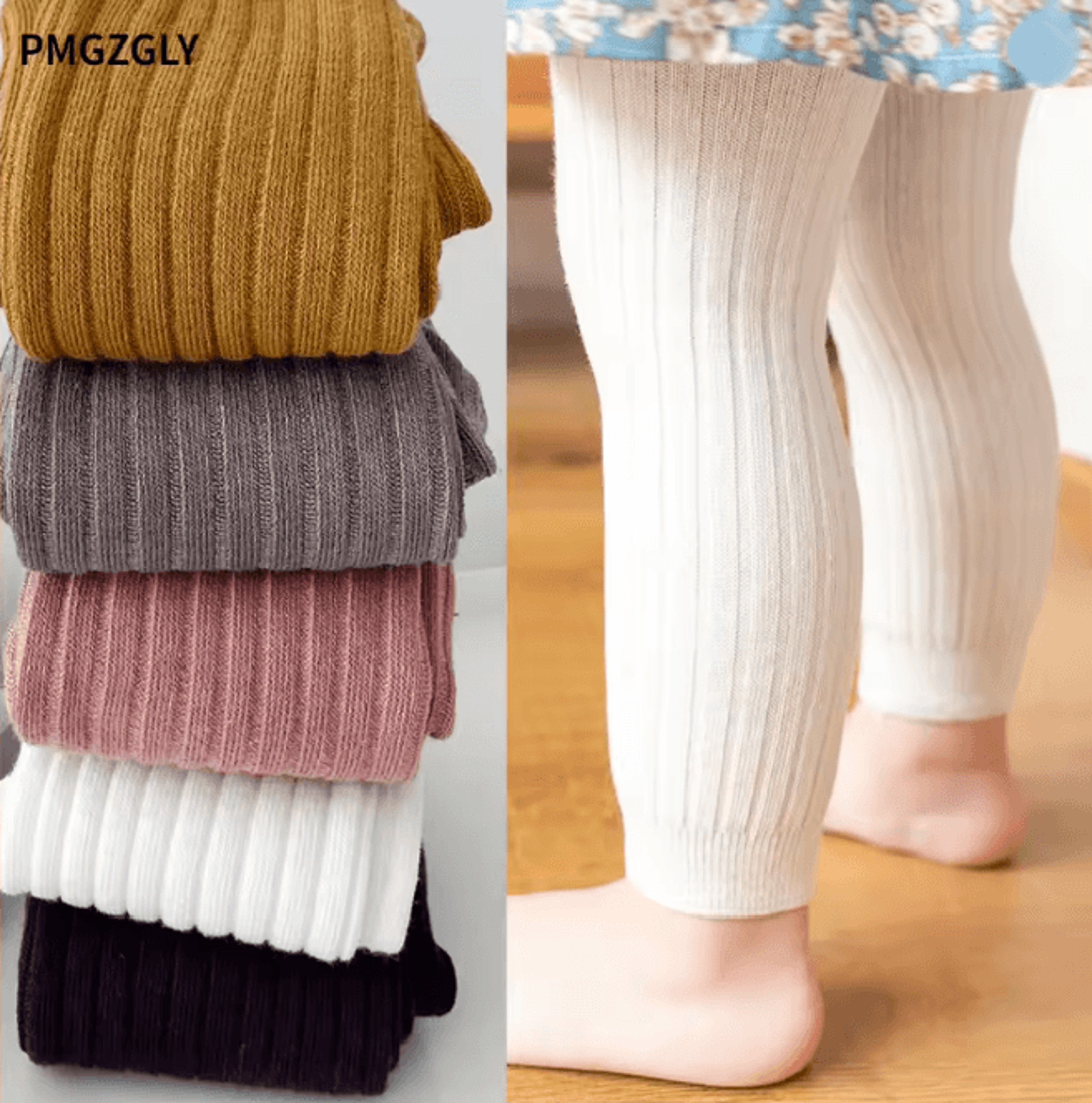 SoftCotton Girls Leggings Baby Solid Color Tights For Spring And Autumn 1
