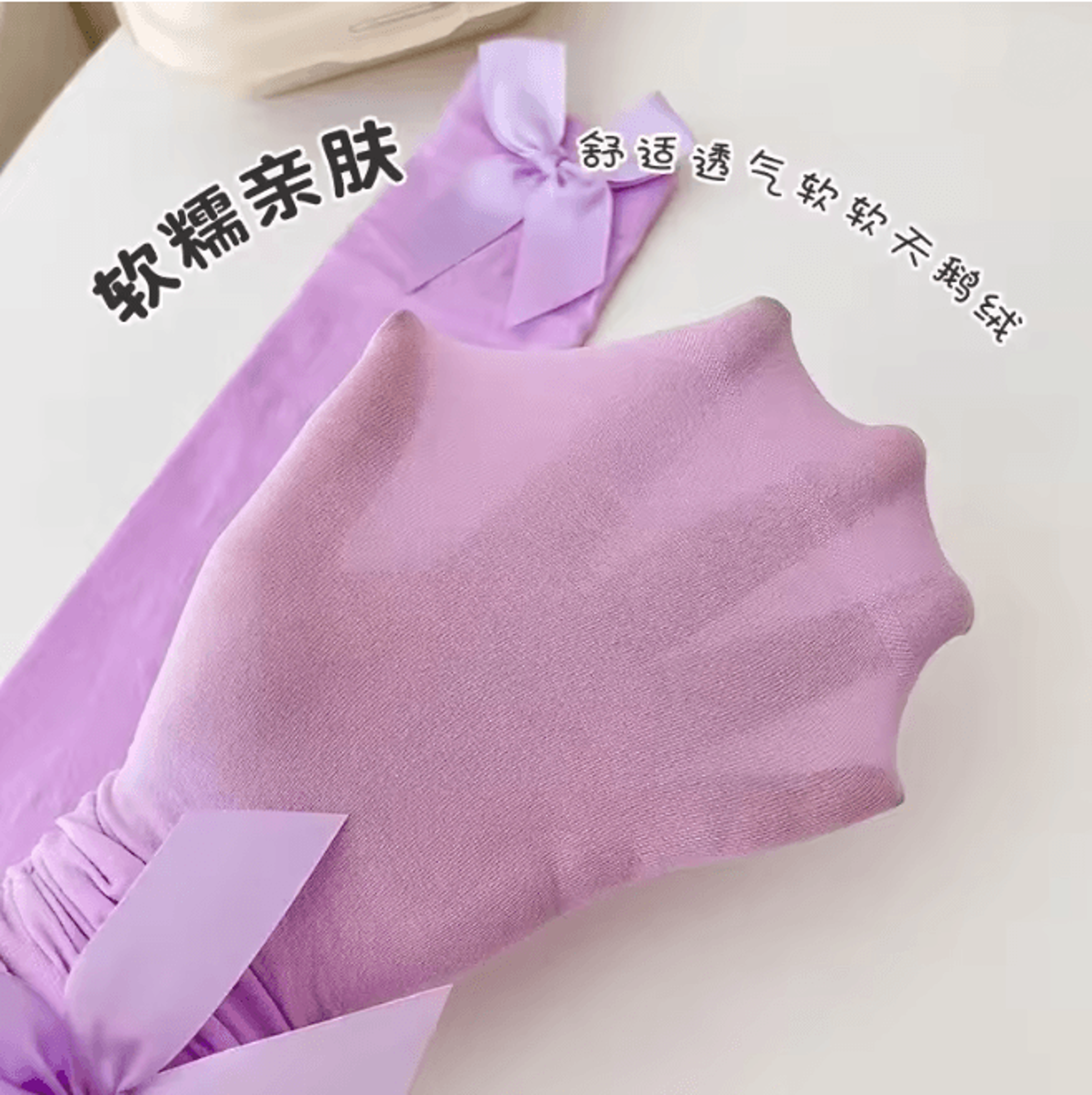 Velvet Princess Bow Knee High Socks For Girls Soft Lolita Style 2