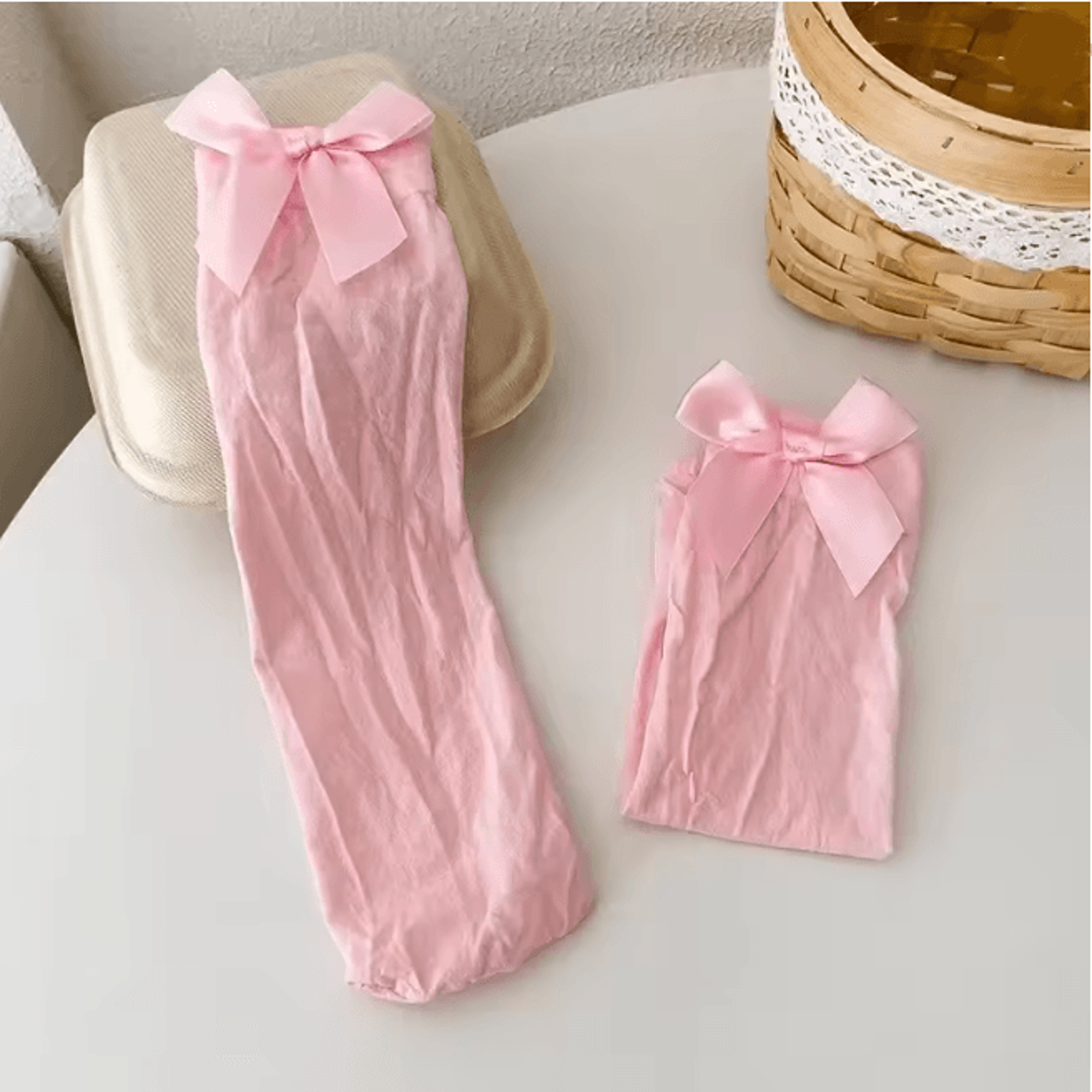 Velvet Princess Bow Knee High Socks For Girls Soft Lolita Style 5