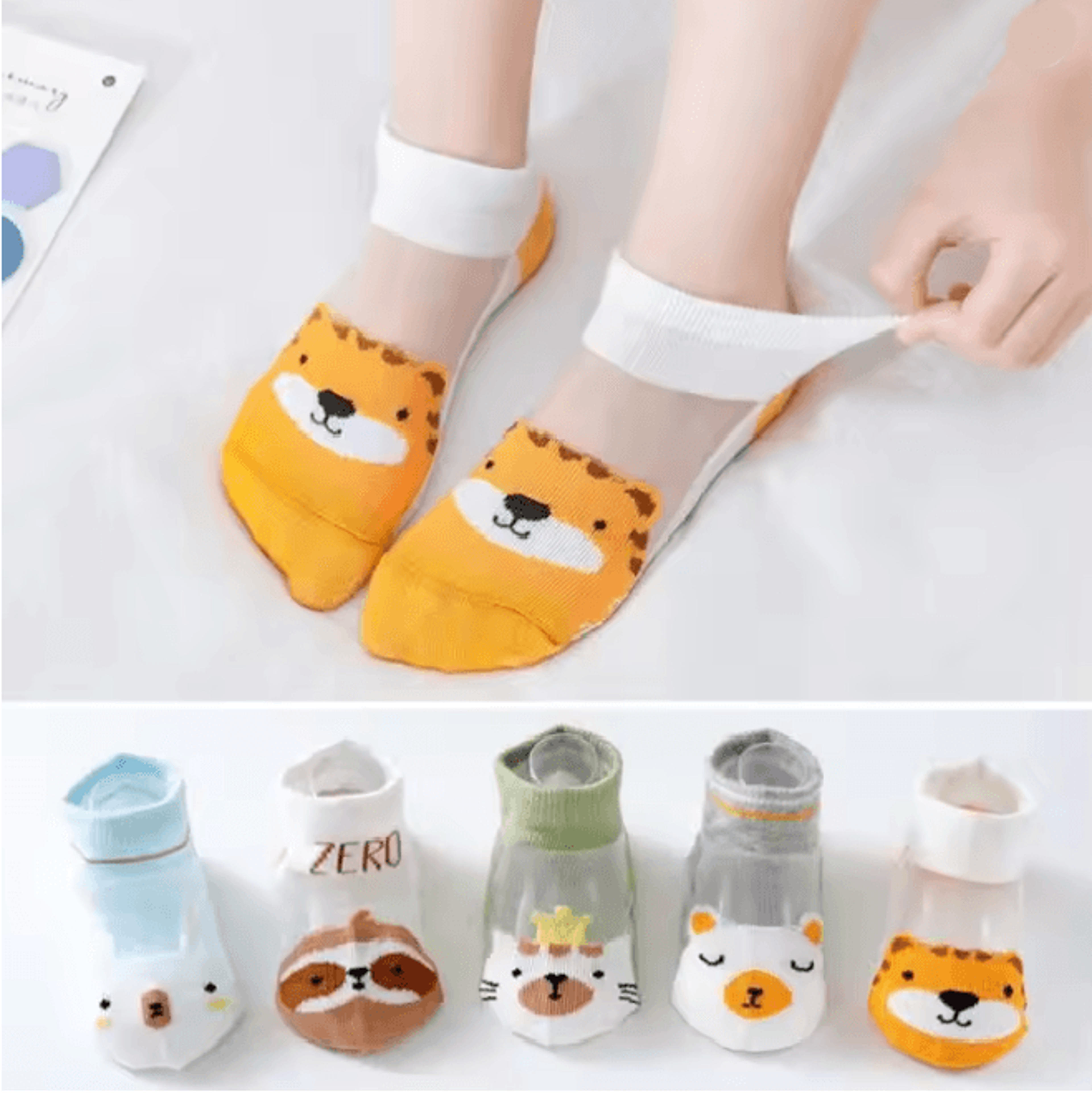 BreezeStep Summer Cotton Kids Socks 5 Pair Cartoon Mesh Set 11
