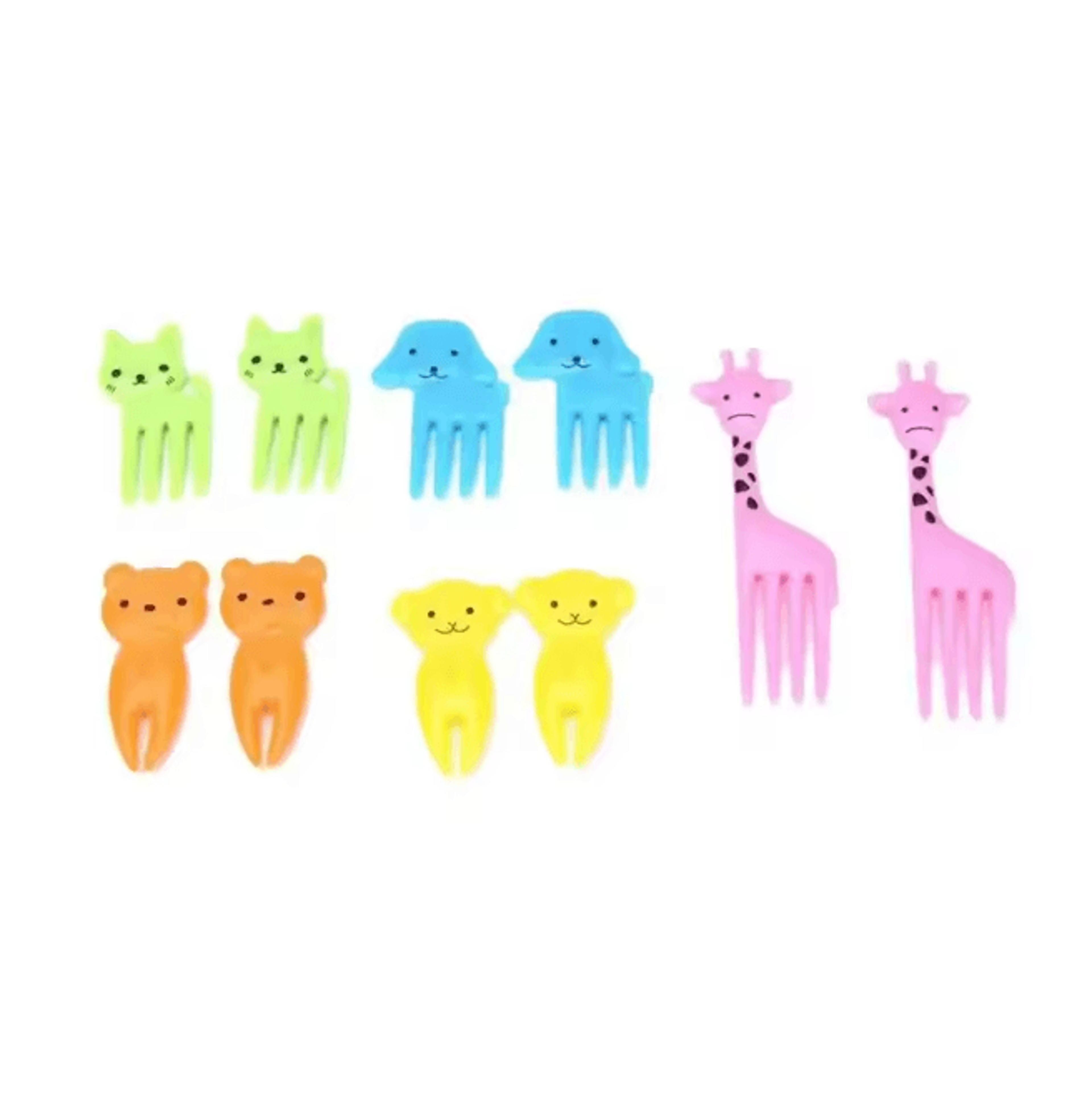 FunBite Animal Fruit Fork Picks 10 Piece Kids Bento Snack Set 3