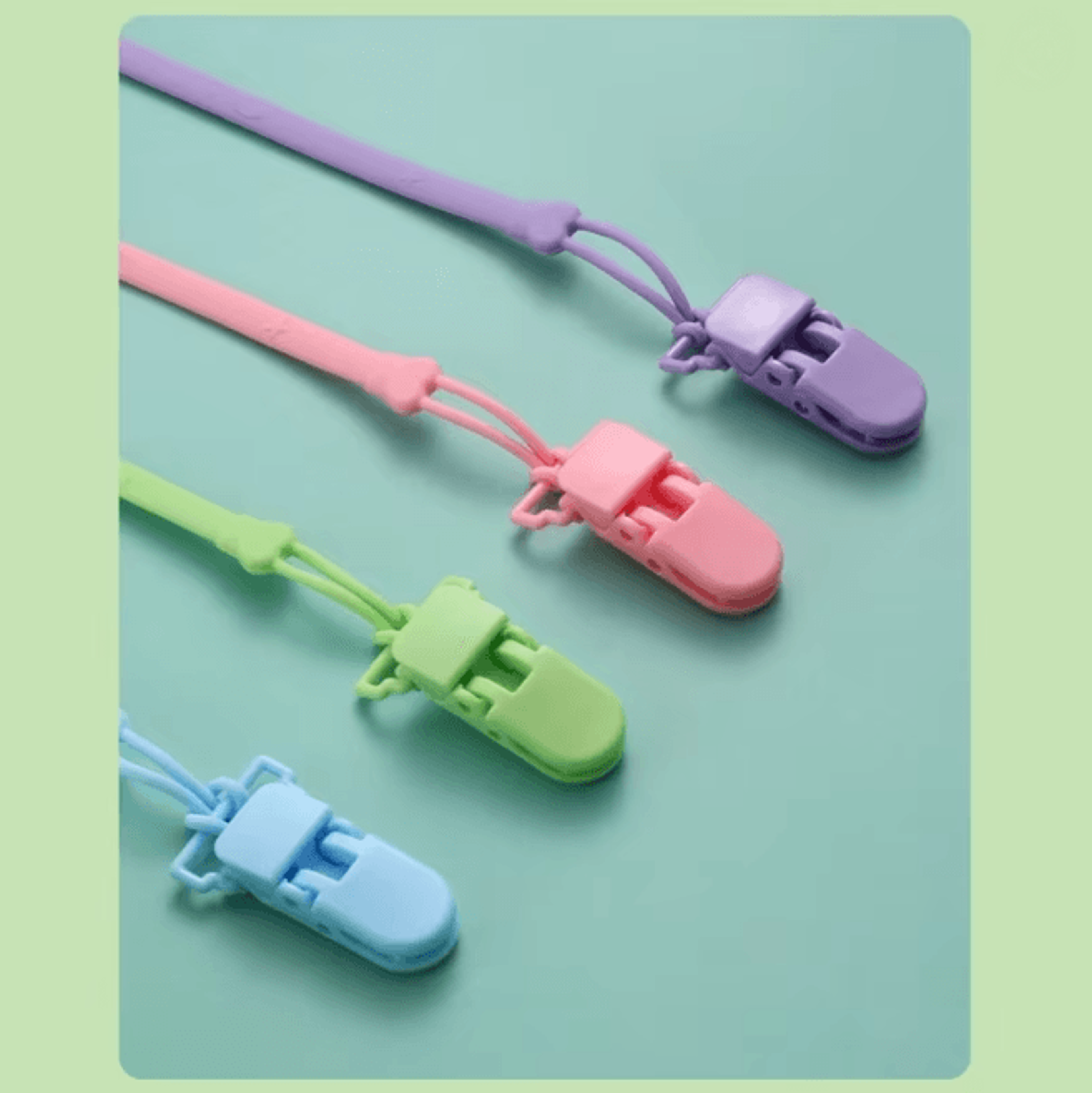 SilicoSecure Baby Pacifier Clip Silicone Teether Chain Holder 2