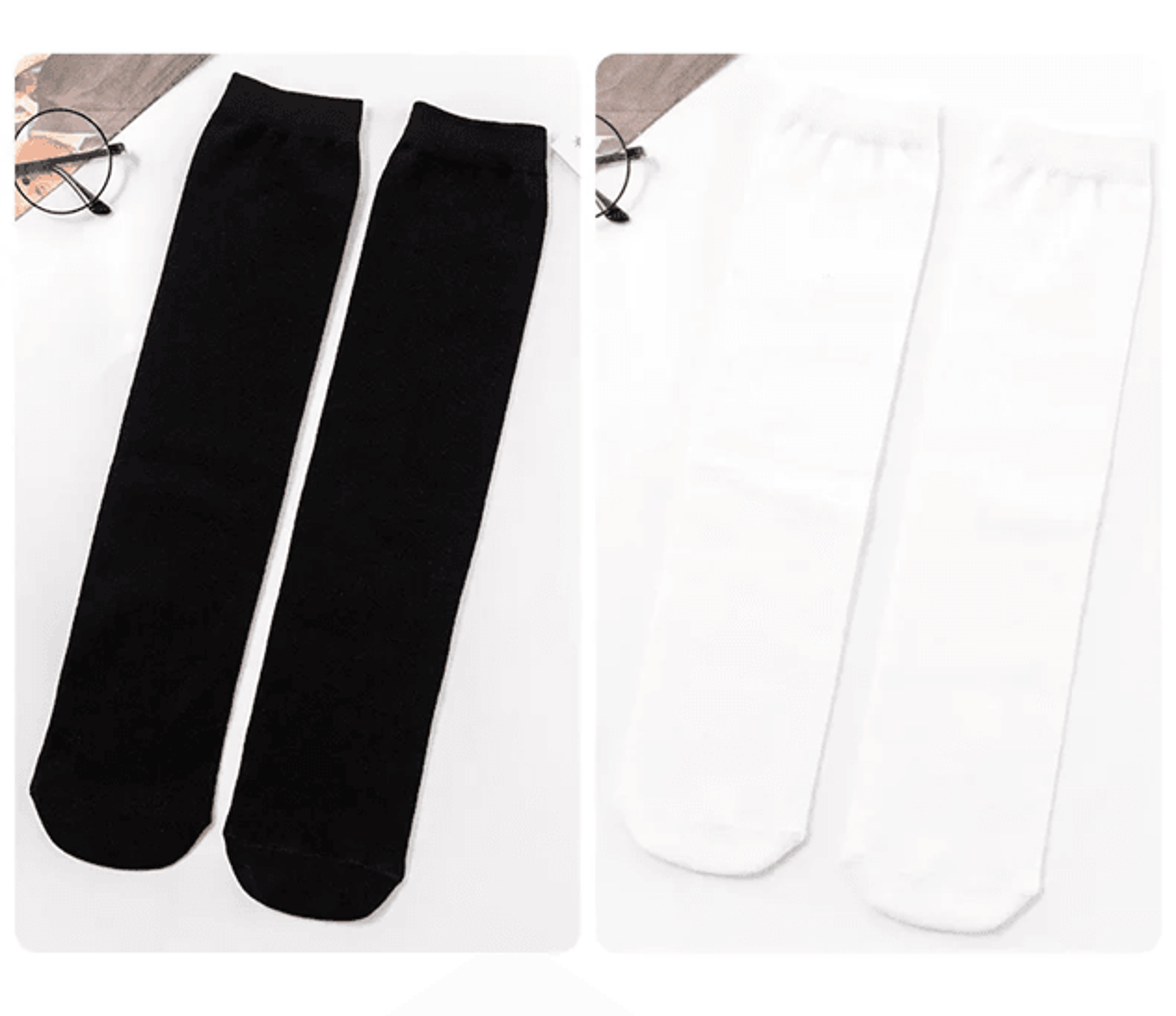 ClassicStep Girls Over The Knee Socks Cotton School Thigh High Stockings 2