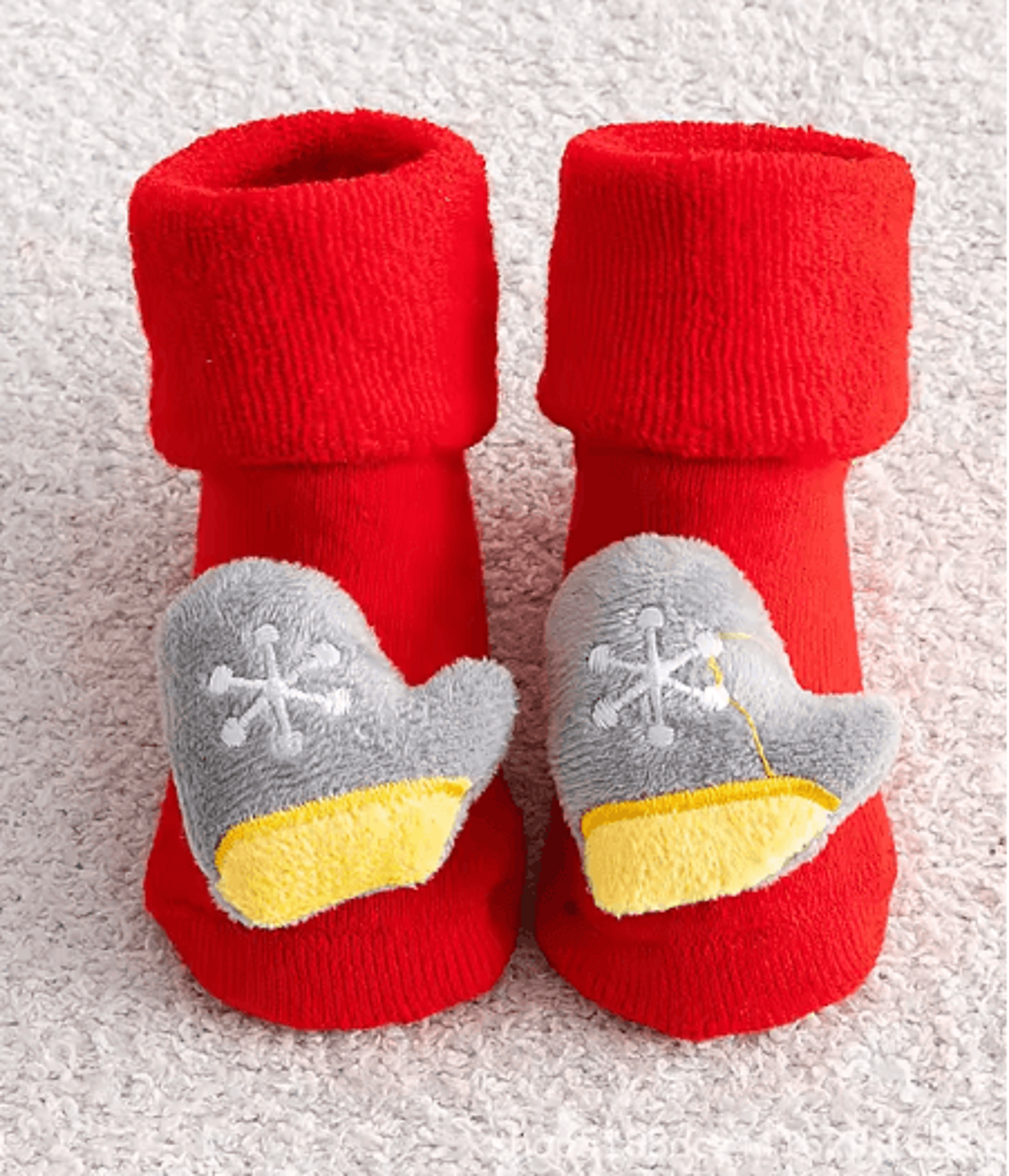Cozy Christmas Baby Floor Socks With Santa And Snowman Knit Design 5