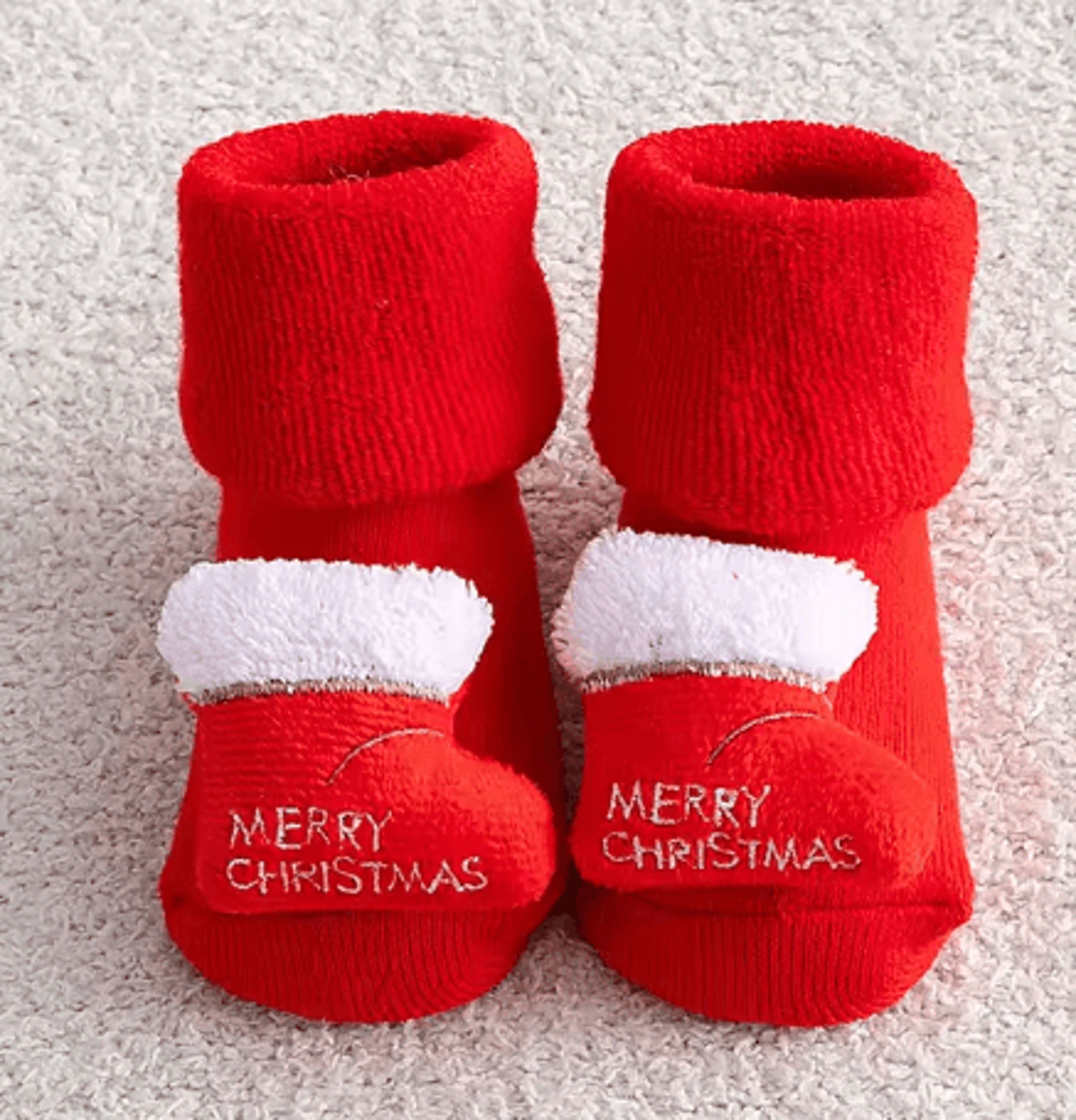 Cozy Christmas Baby Floor Socks With Santa And Snowman Knit Design 6