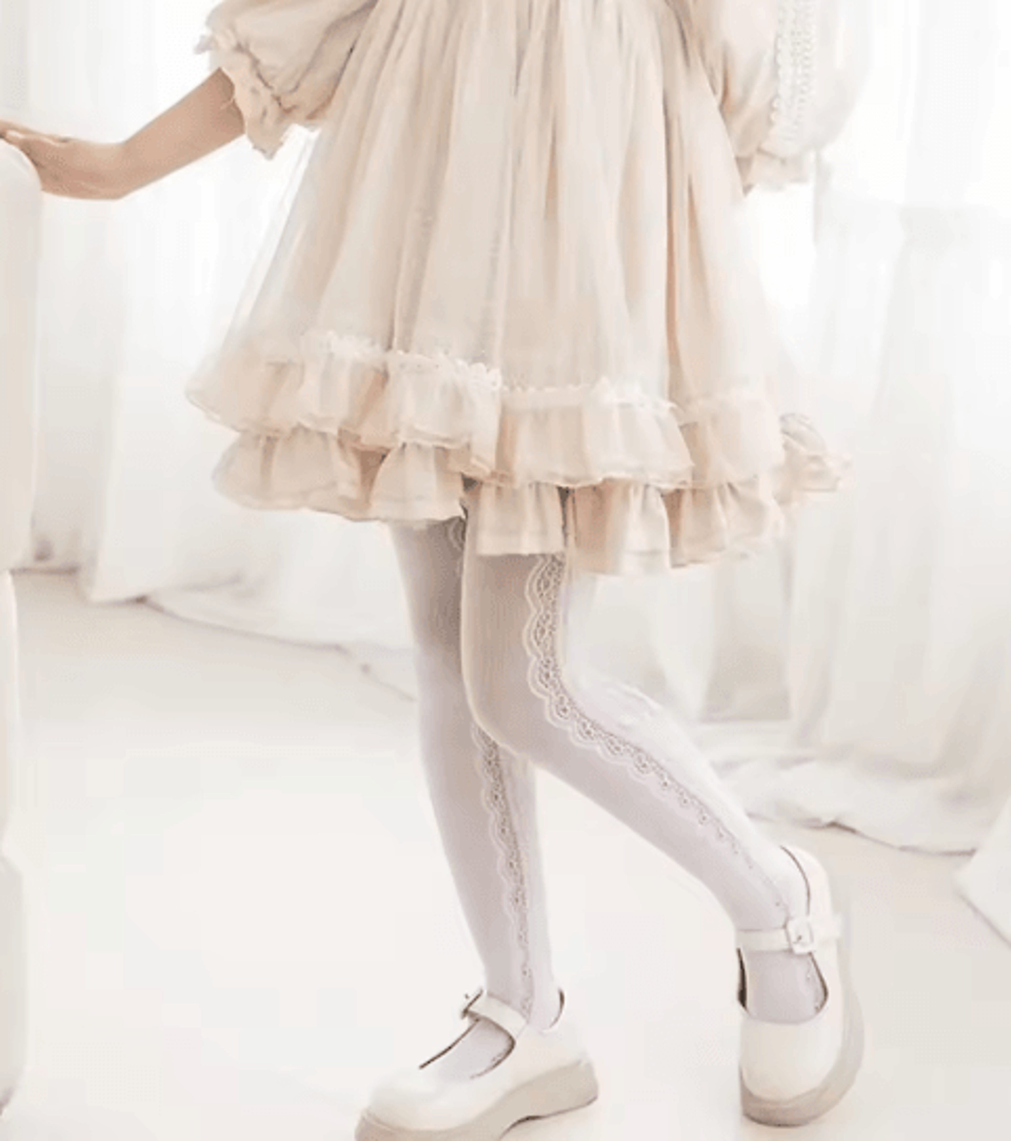 Princess Lace Mesh Pantyhose For Girls  Soft Stretch Kids Fashion Tights 2