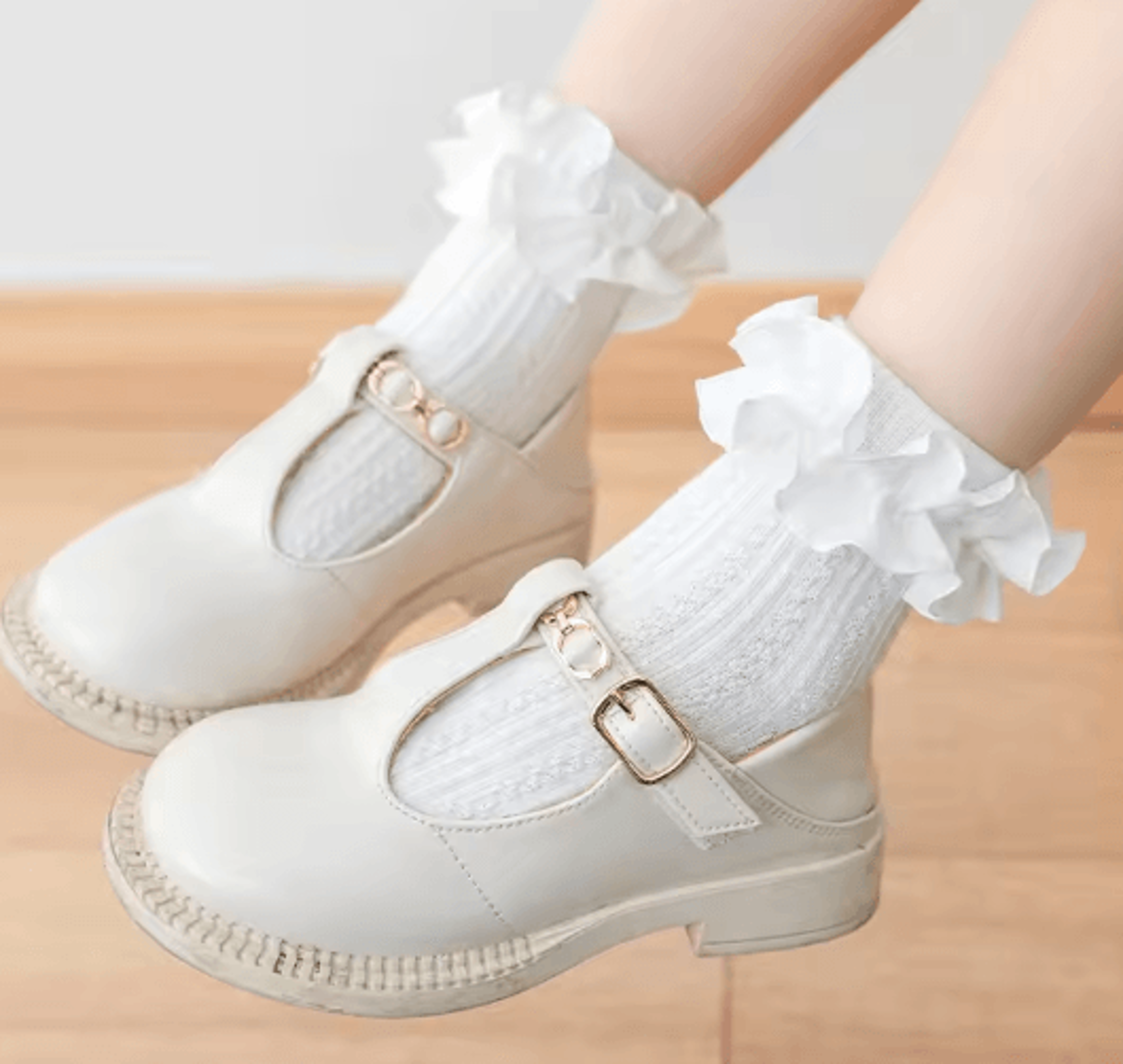 Sweet Lace Ruffle Baby Girls Socks Cotton Crew Dress Style 5