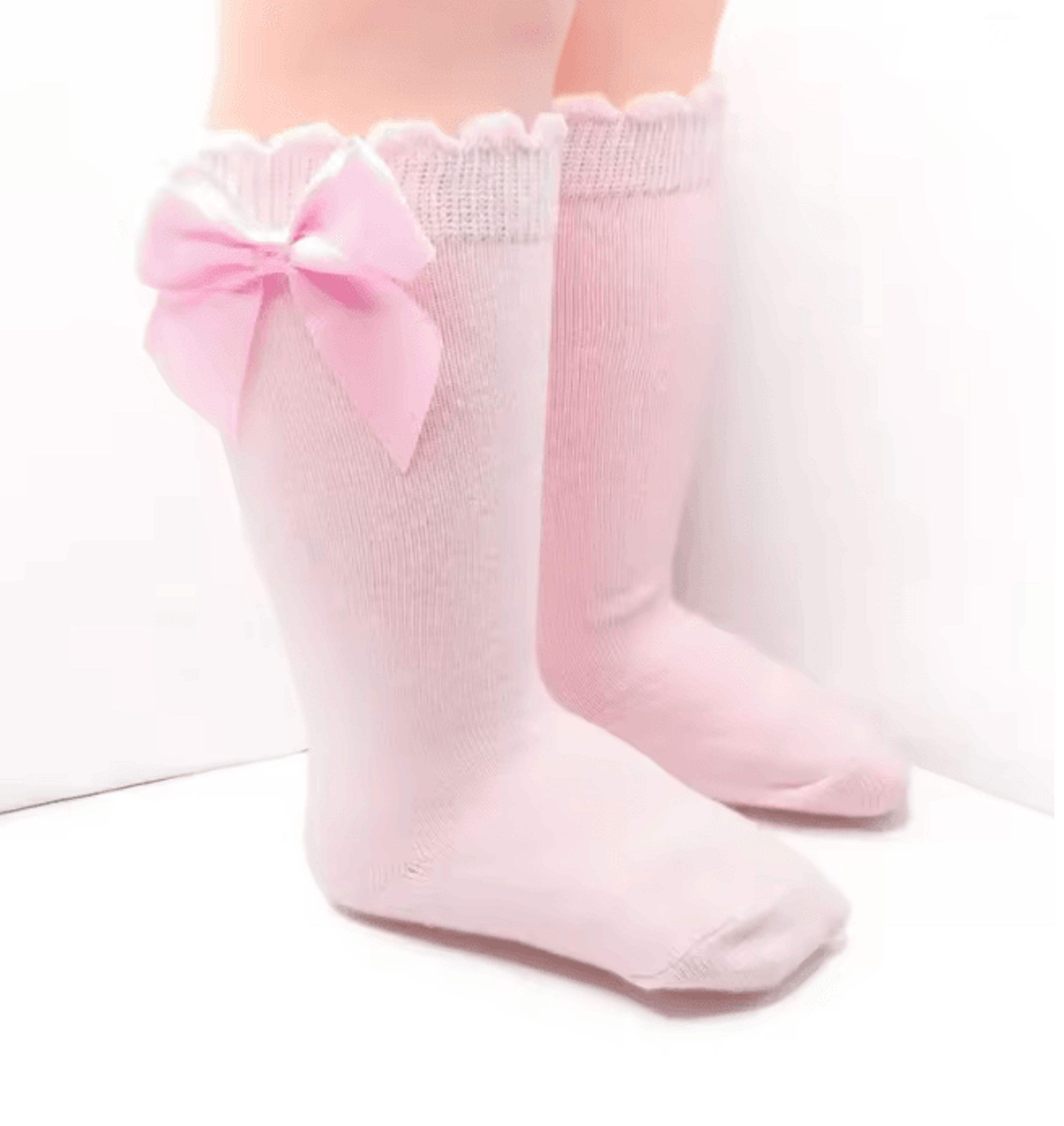 Baby Girls Knee High Bow Socks Sweet Long Tube Leg Warmer Socks 0 To 6T 4