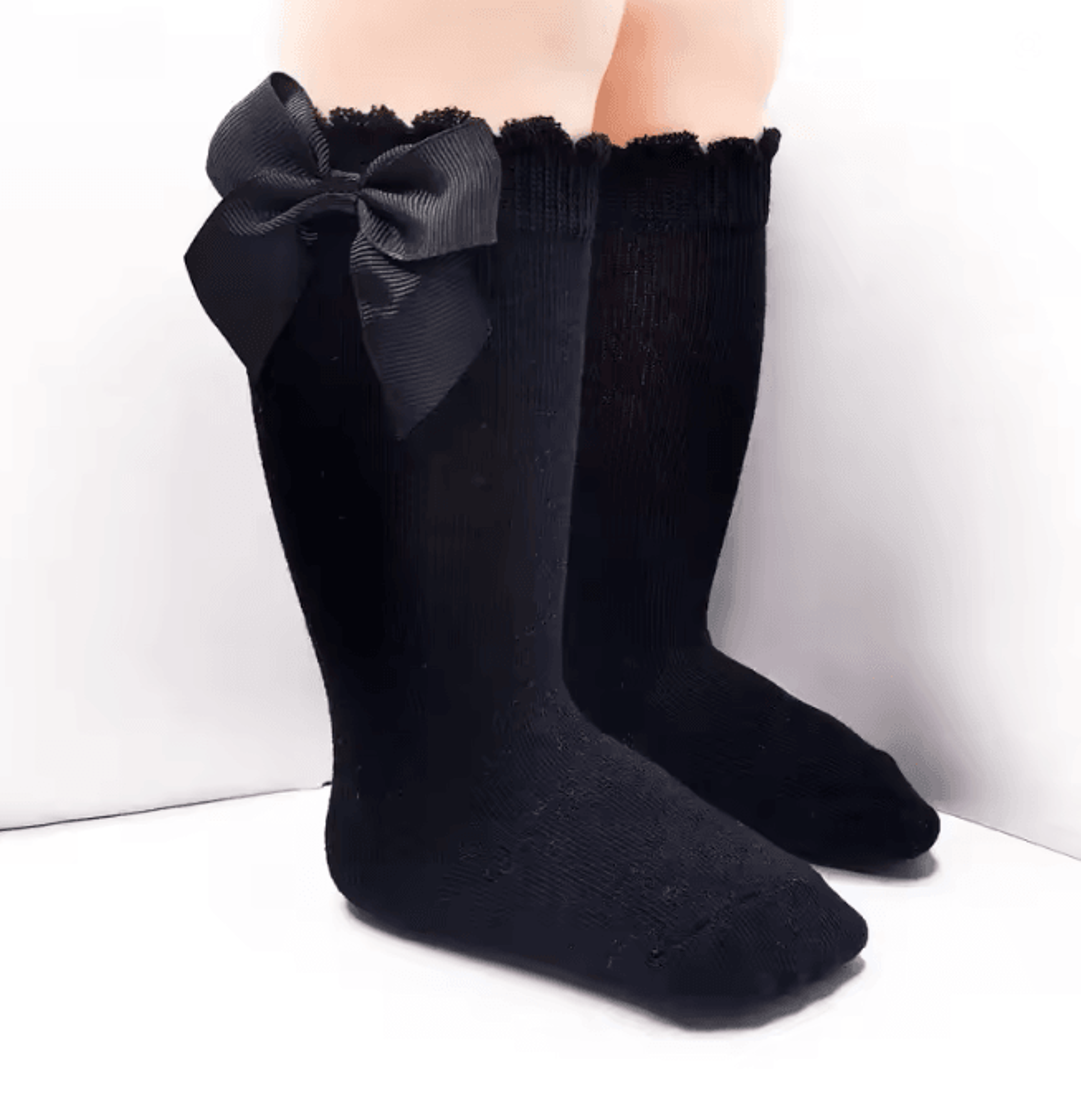 Baby Girls Knee High Bow Socks Sweet Long Tube Leg Warmer Socks 0 To 6T 7