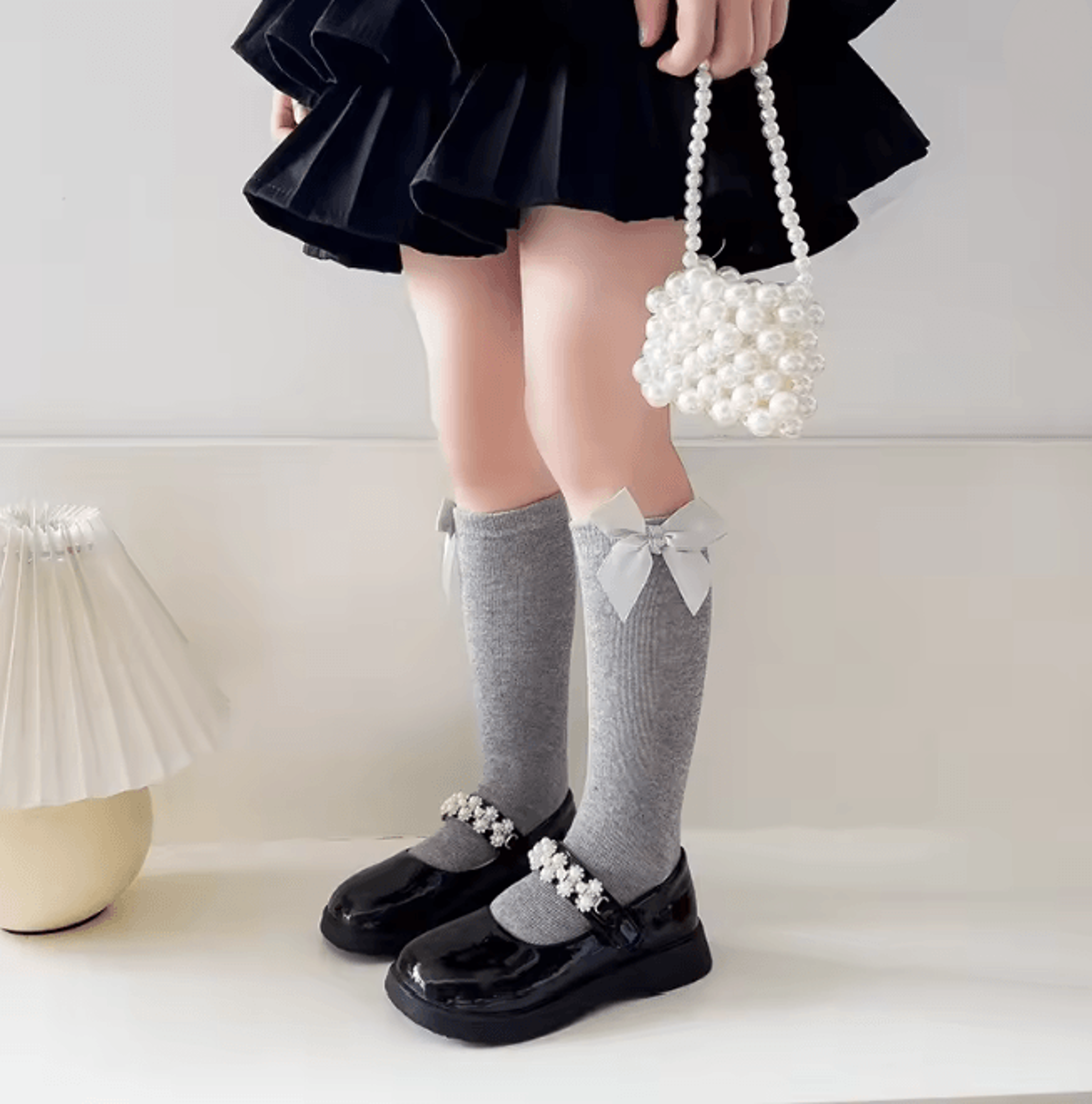 Girls Long Tube Dance Socks Solid Color Princess Student Mid Calf Socks 5