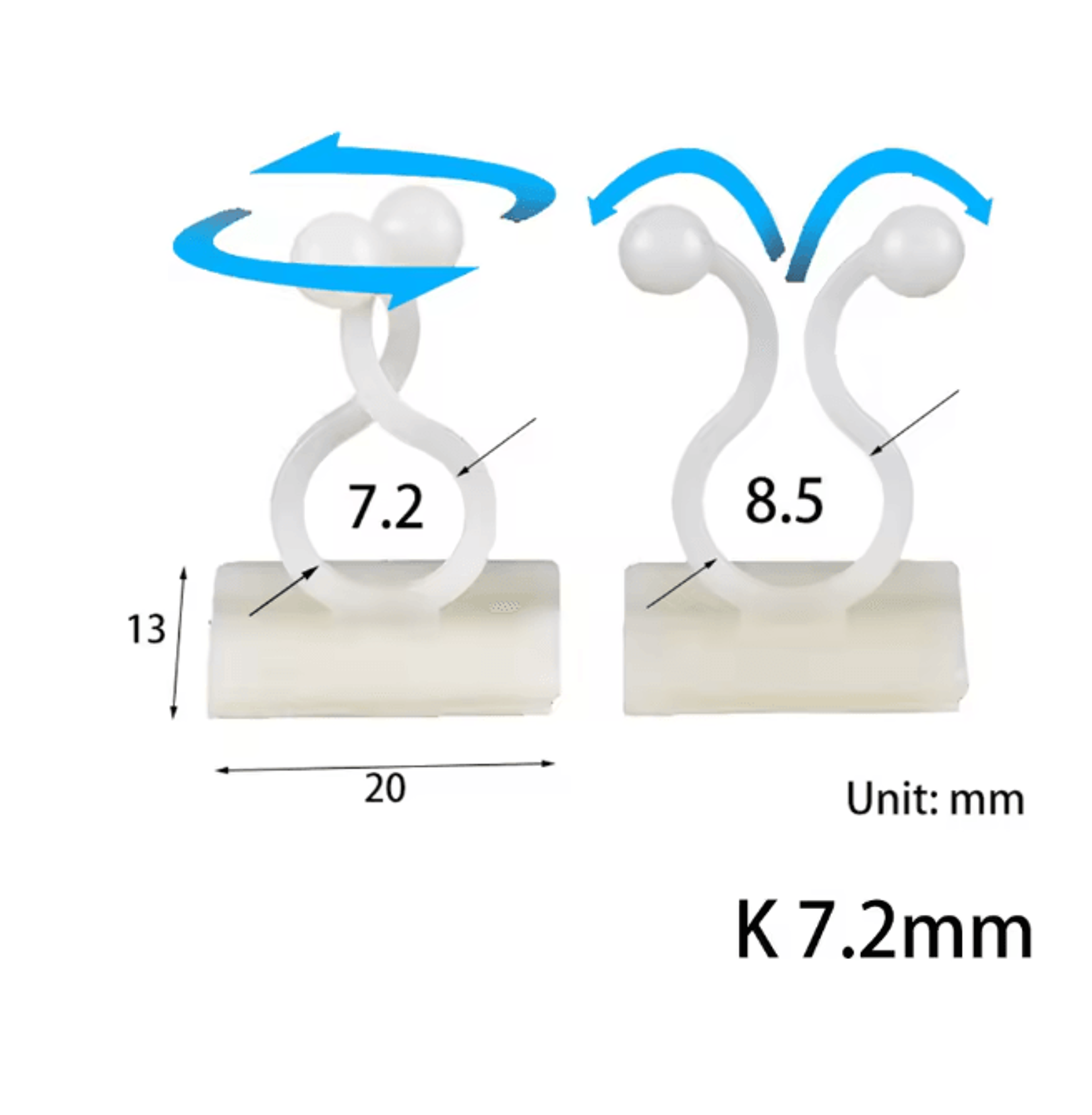 10 Pack USB Cable Organizer Clips Desktop Charger Cord Holders 14