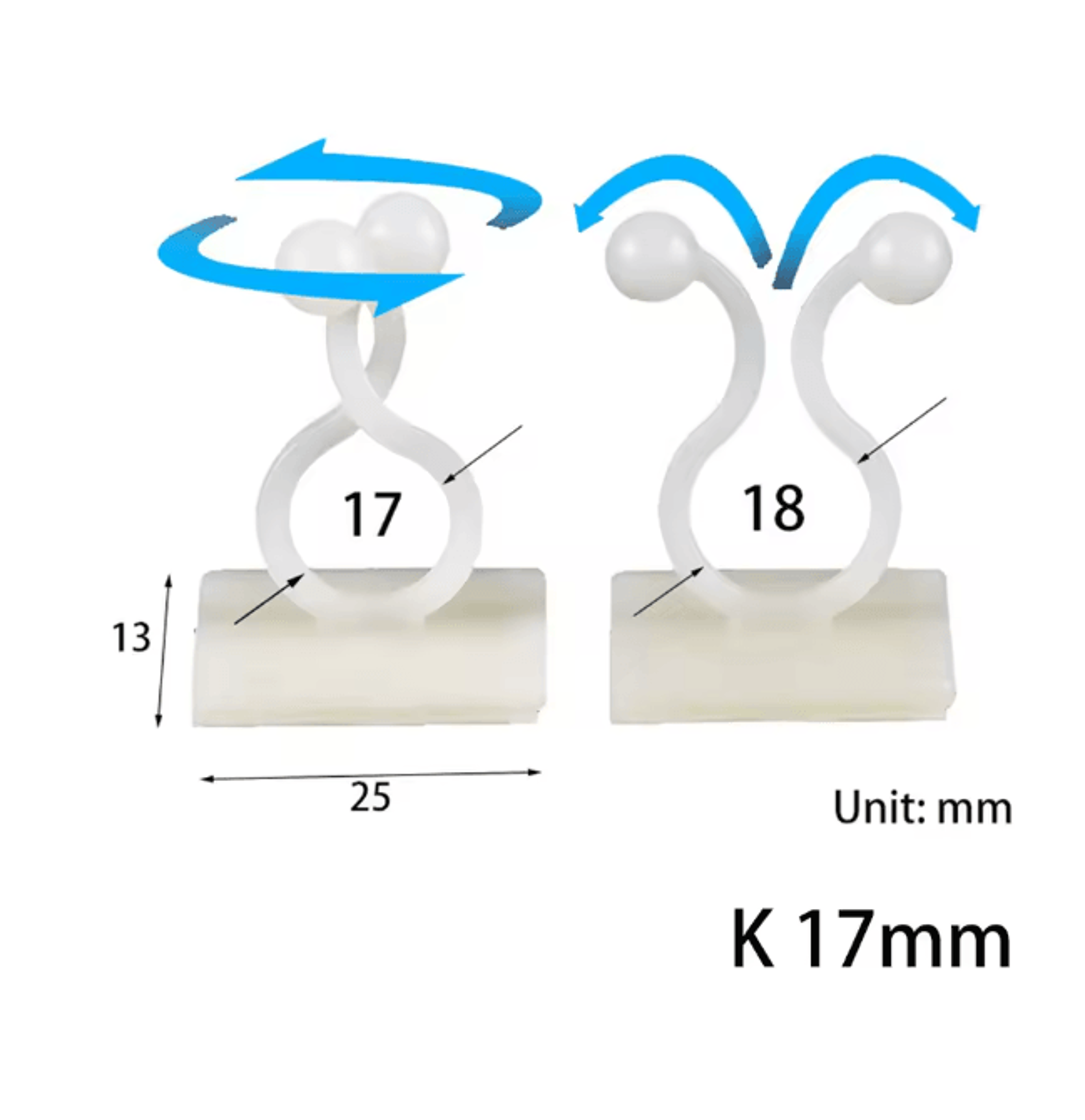 10 Pack USB Cable Organizer Clips Desktop Charger Cord Holders 17