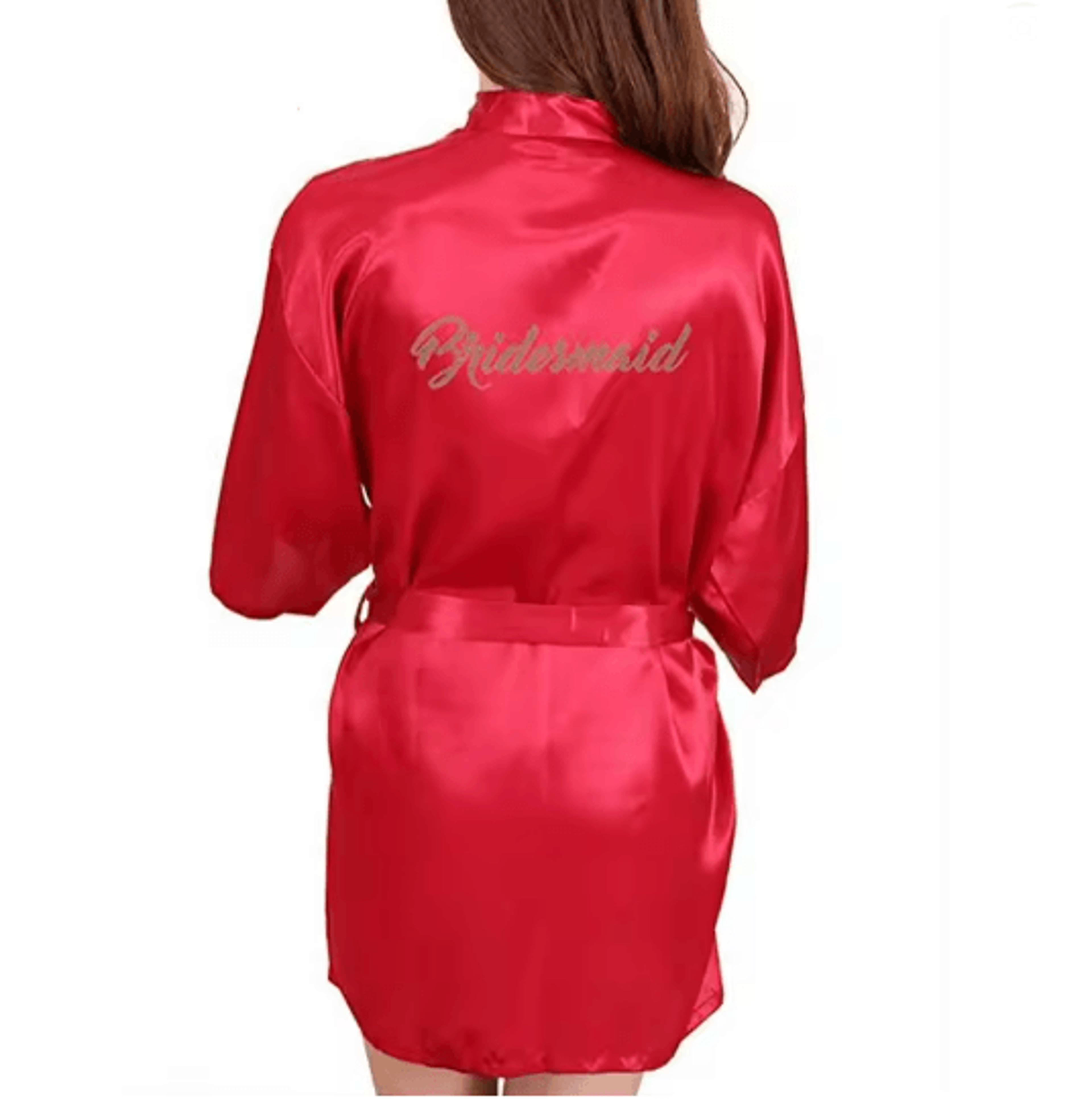 Personalized Satin Bridal Party Robe With Gold Lettering 10