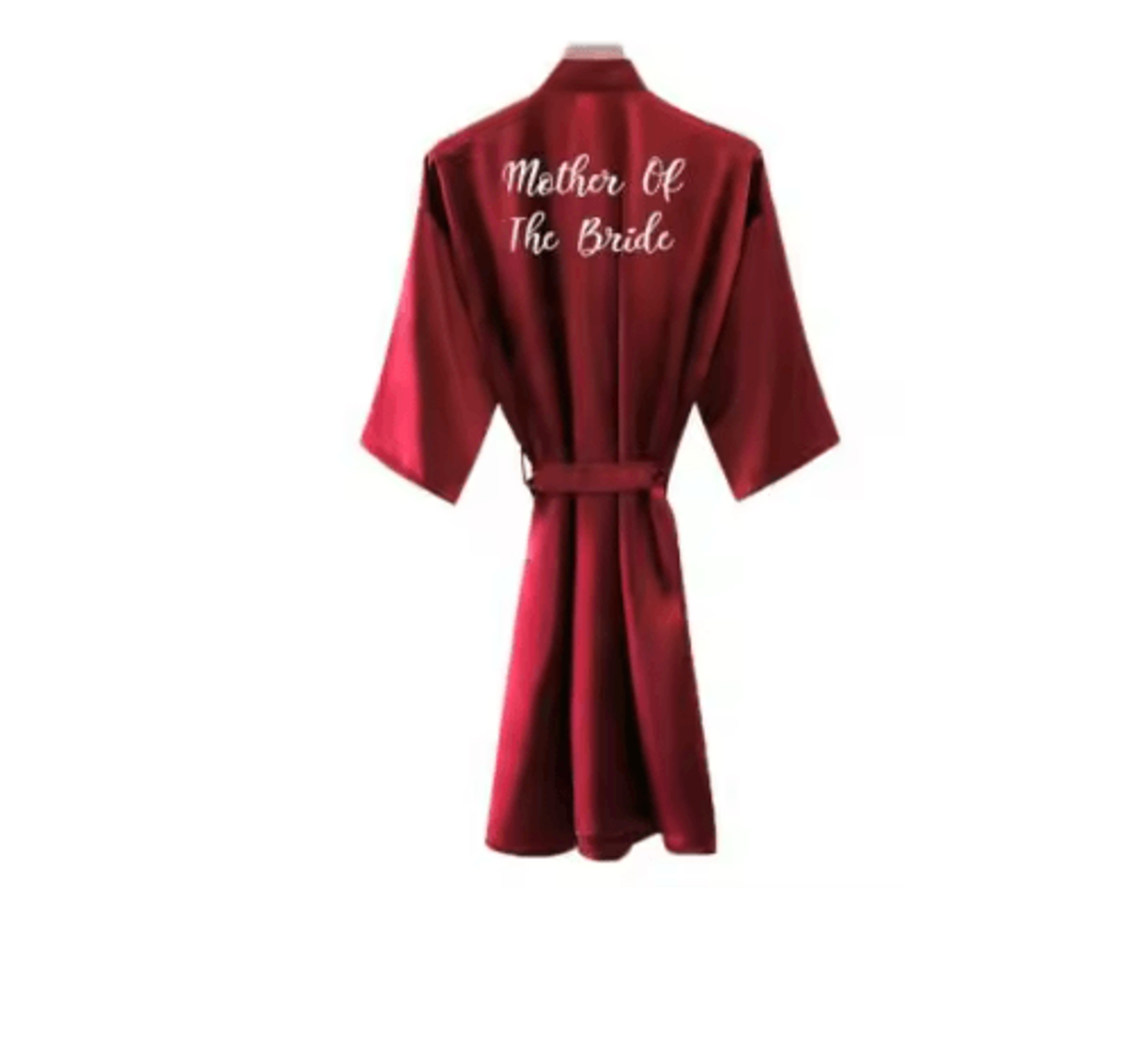 Burgundy Satin Bridal Robe For Bride And Bridesmaids 3