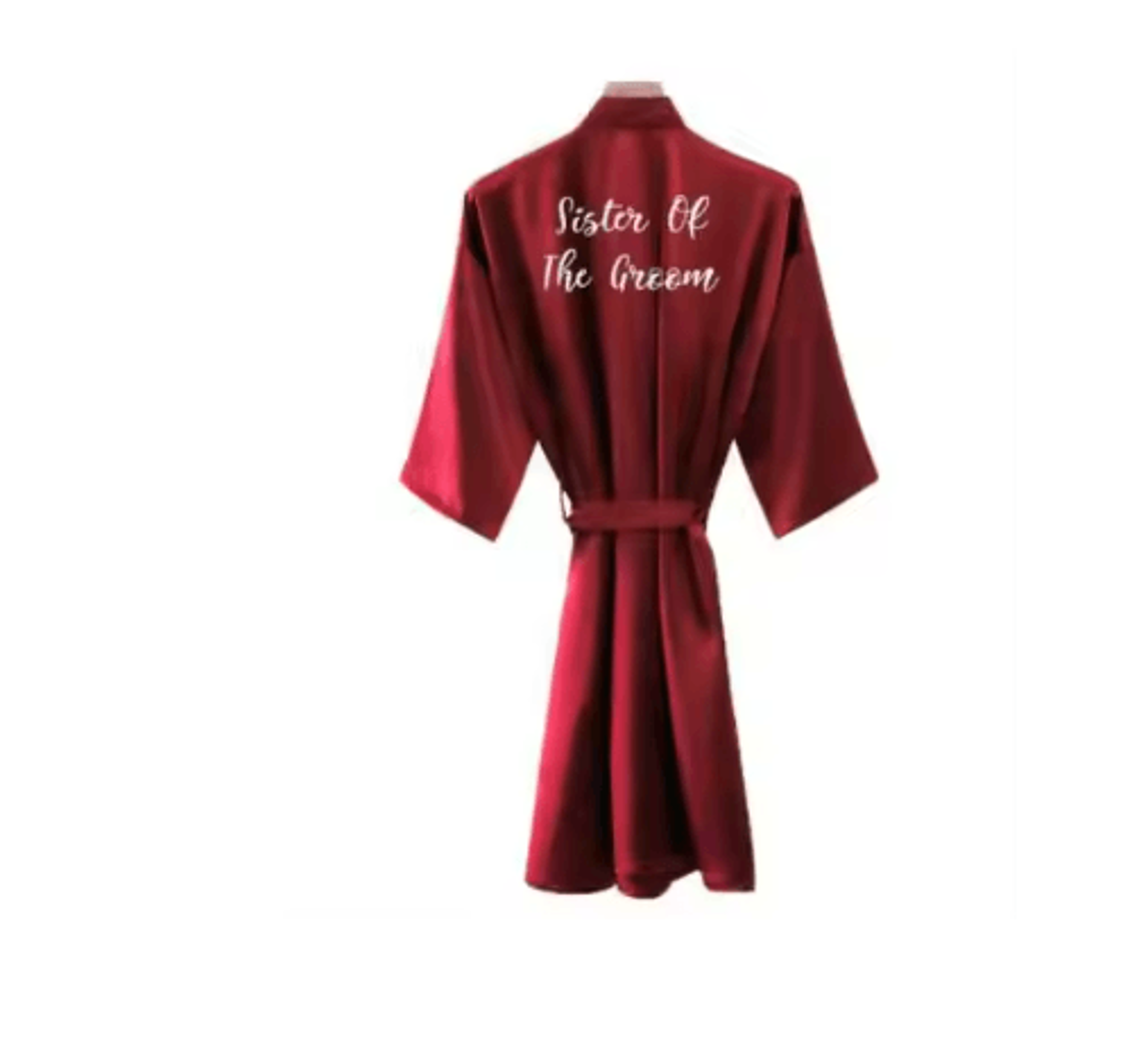 Burgundy Satin Bridal Robe For Bride And Bridesmaids 4