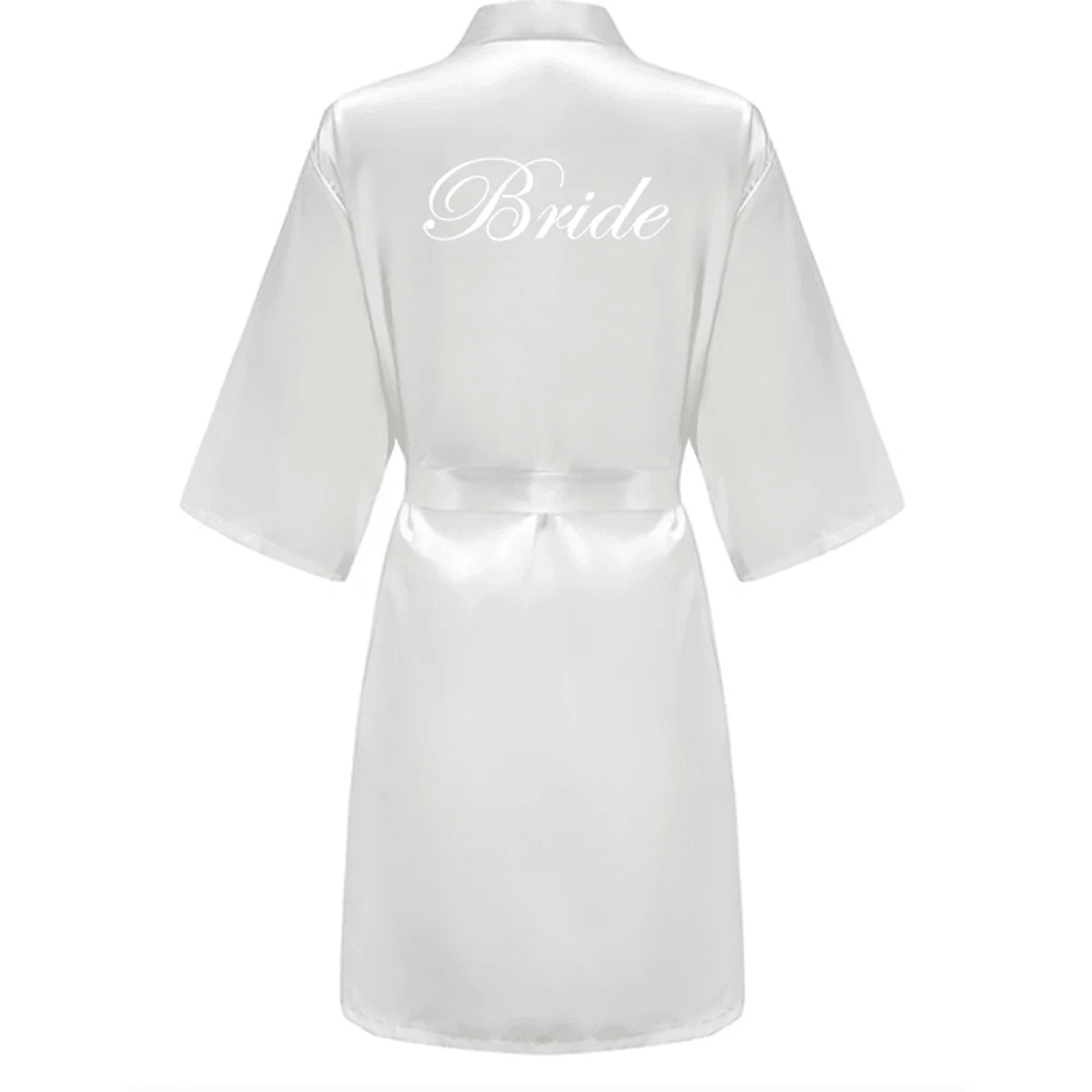 Satin Bridal Party Robe For Bride And Bridesmaids Short Silk Kimono 3