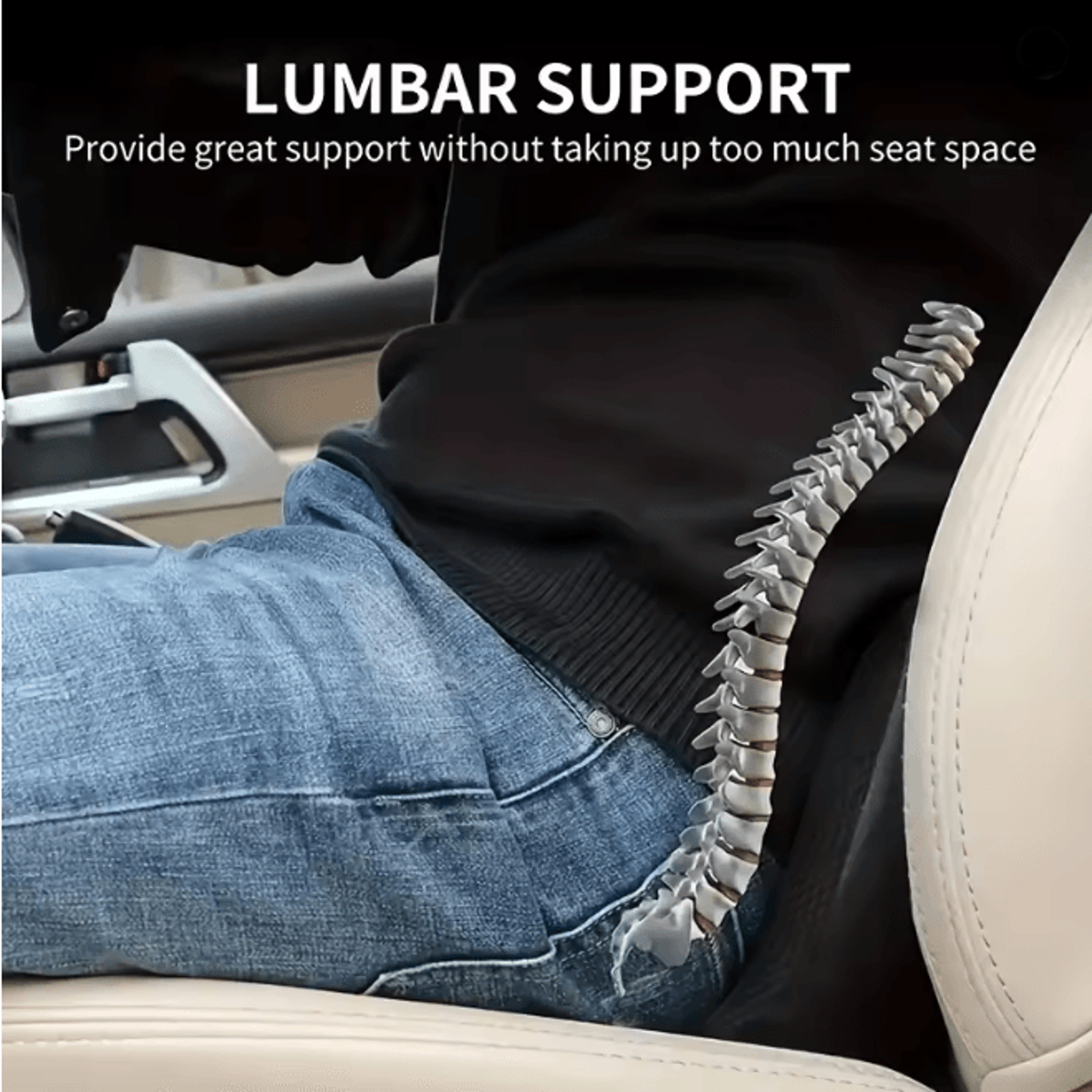 ErgoDrive 2 In 1 Memory Foam Car Seat Cushion For Sciatica And Lower Back Support 3